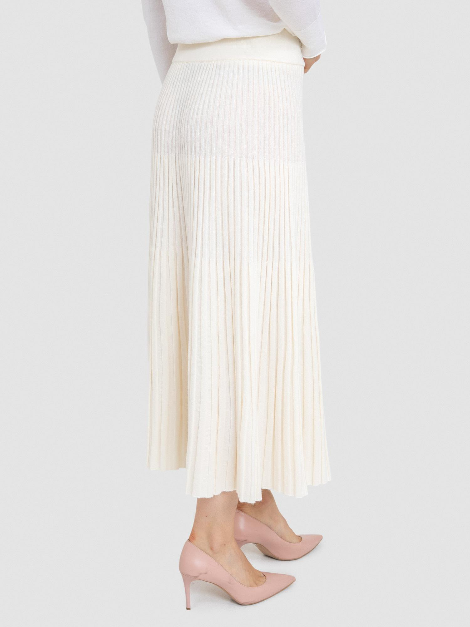 Kaşmir ve Yün Karışımlı Piliseli Etek