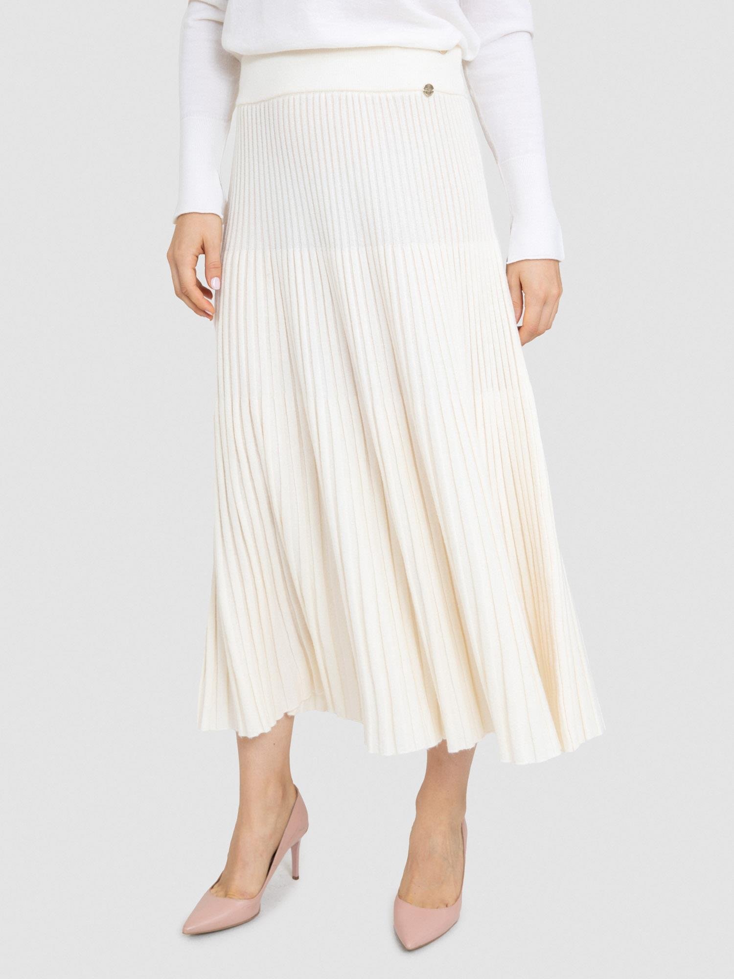 Kaşmir ve Yün Karışımlı Piliseli Etek