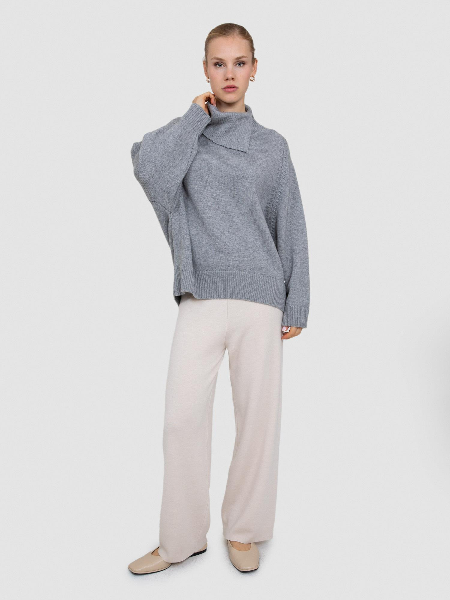 Kaşmir ve Yün Karışımlı Şal Yaka Kazak