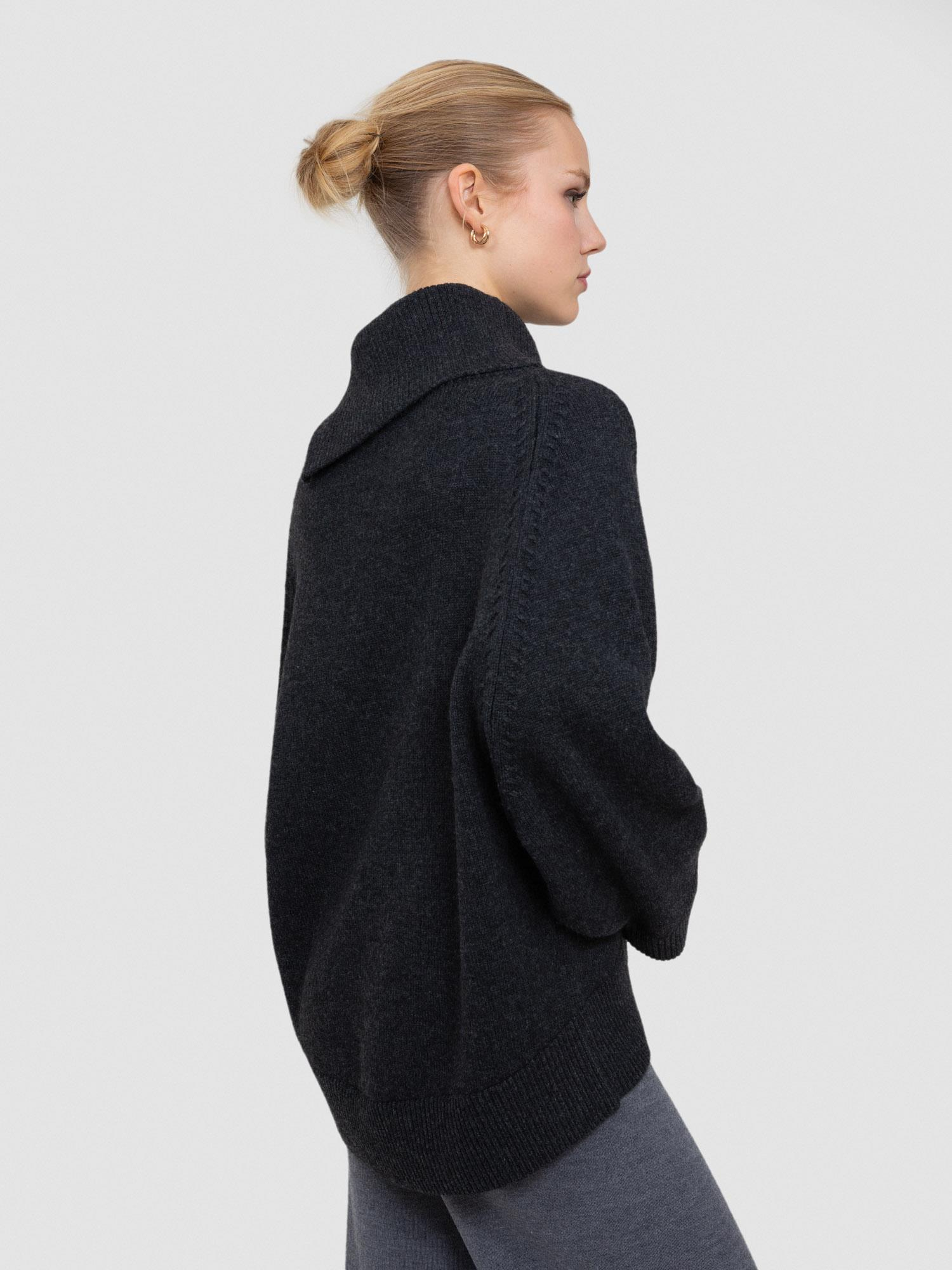 Kaşmir ve Yün Karışımlı Şal Yaka Kazak