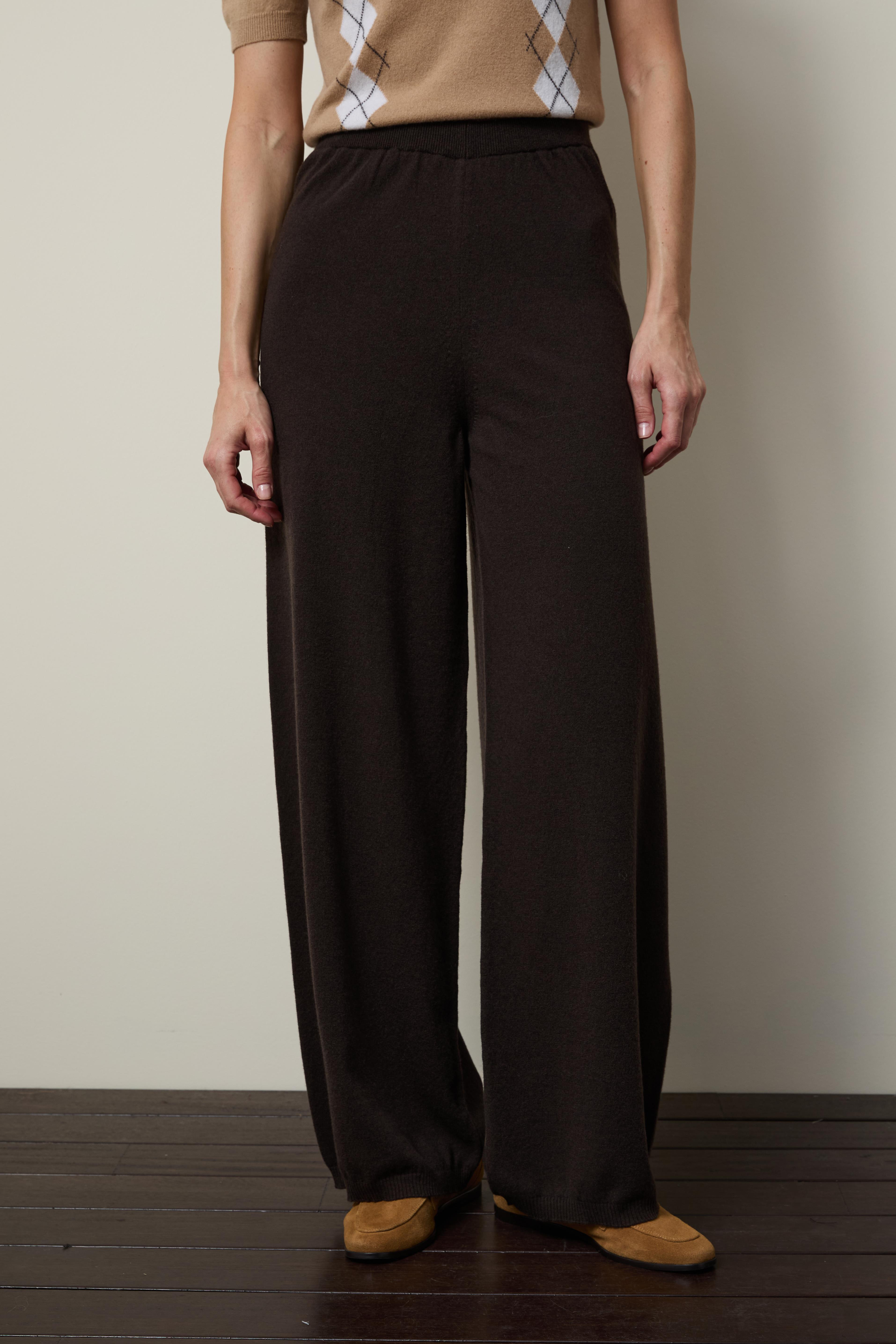 Kaşmir ve Yün Karışımlı Yüksek Bel Pantolon