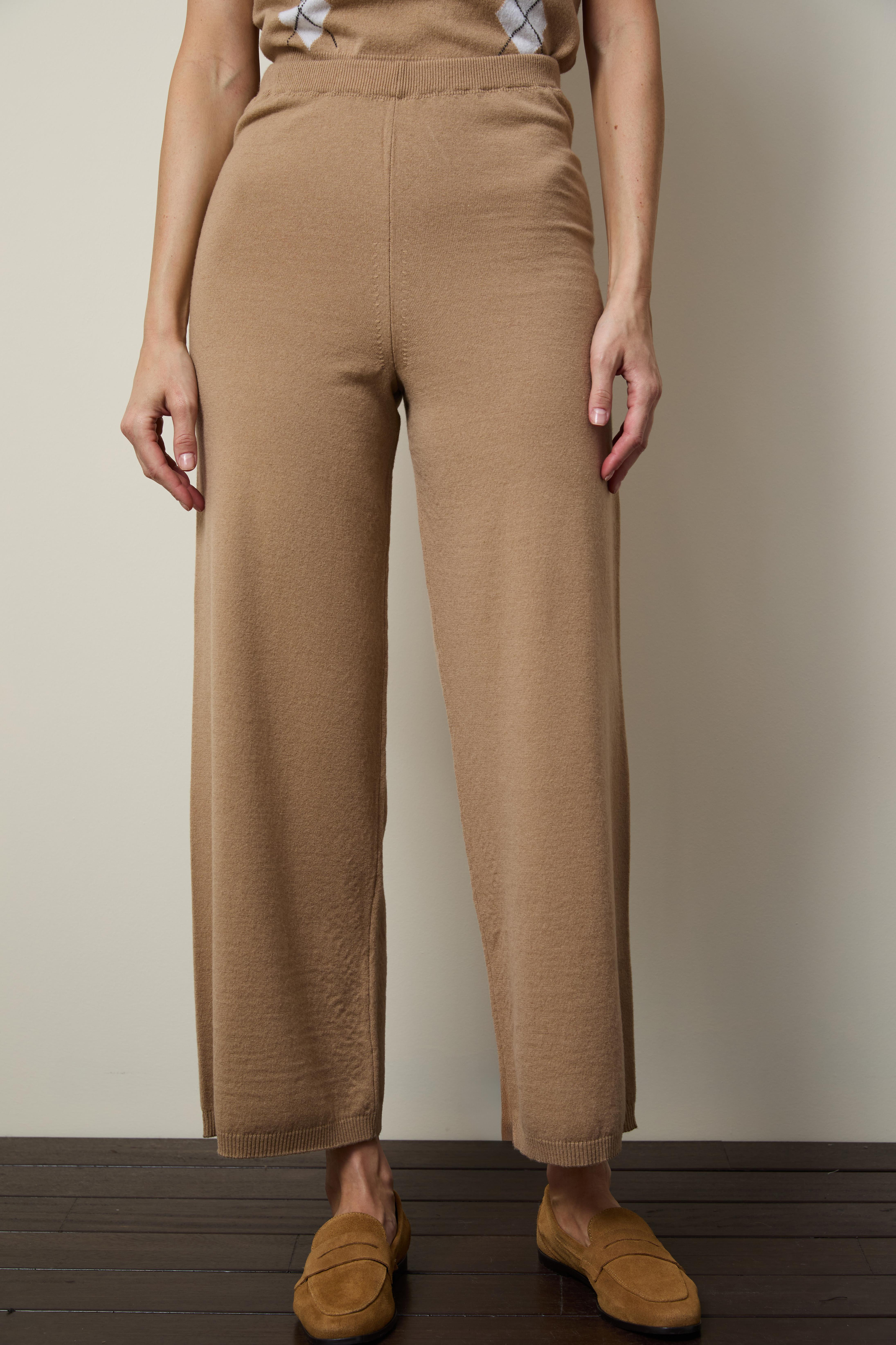 Kaşmir ve Yün Karışımlı Yüksek Bel Pantolon