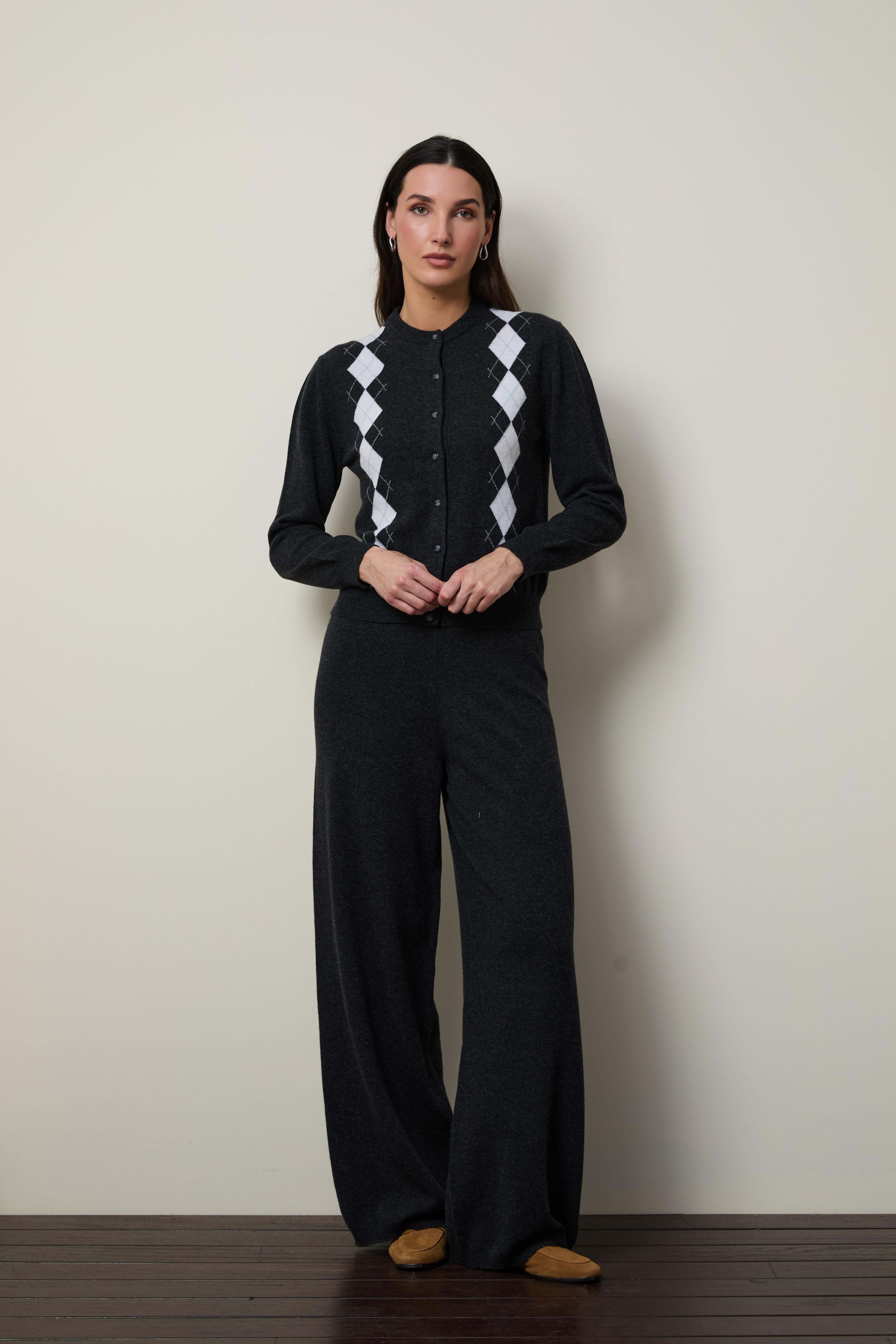 Kaşmir ve Yün Karışımlı Yüksek Bel Pantolon