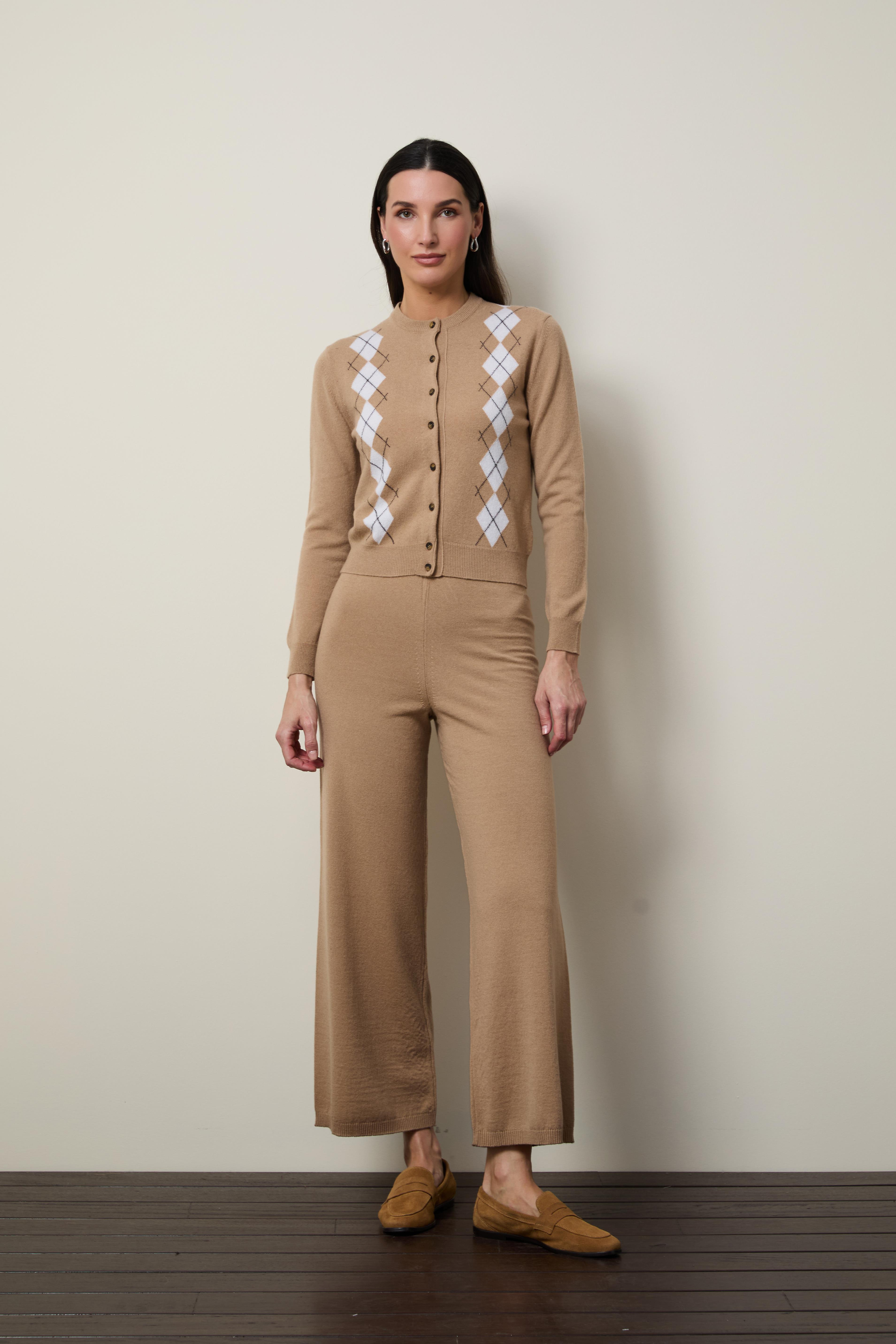 Kaşmir ve Yün Karışımlı Yüksek Bel Pantolon