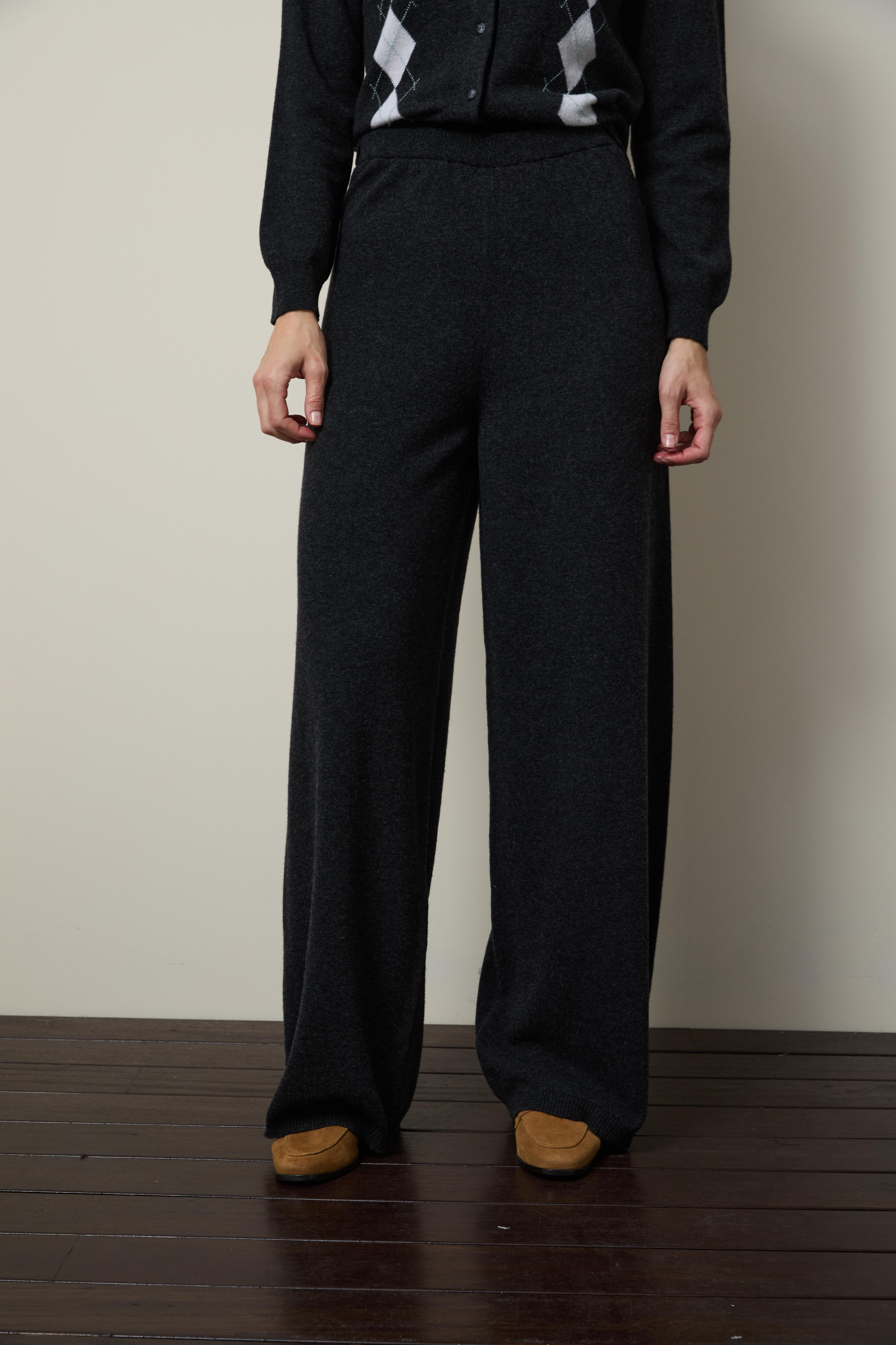 Kaşmir ve Yün Karışımlı Yüksek Bel Pantolon