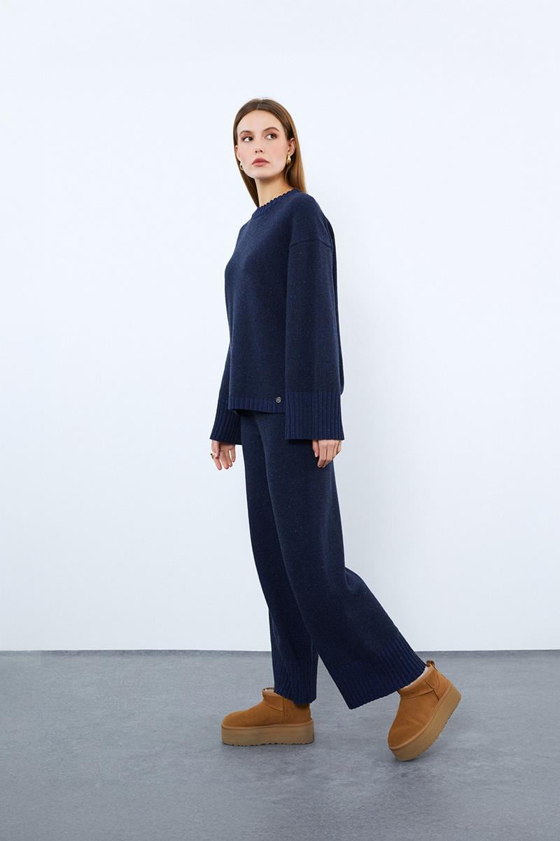 Kaşmir ve Yün Karışımlı Yüksel Bel Pantolon