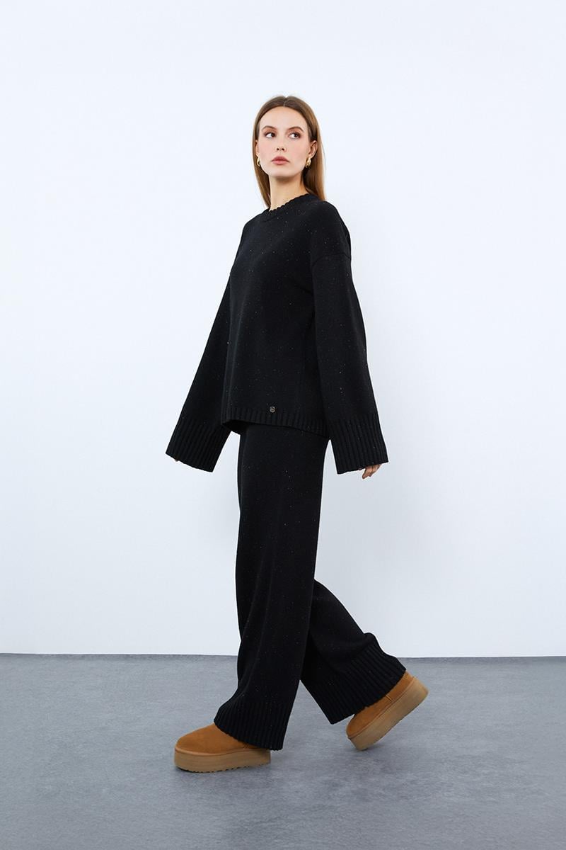 Kaşmir ve Yün Karışımlı Yüksel Bel Pantolon