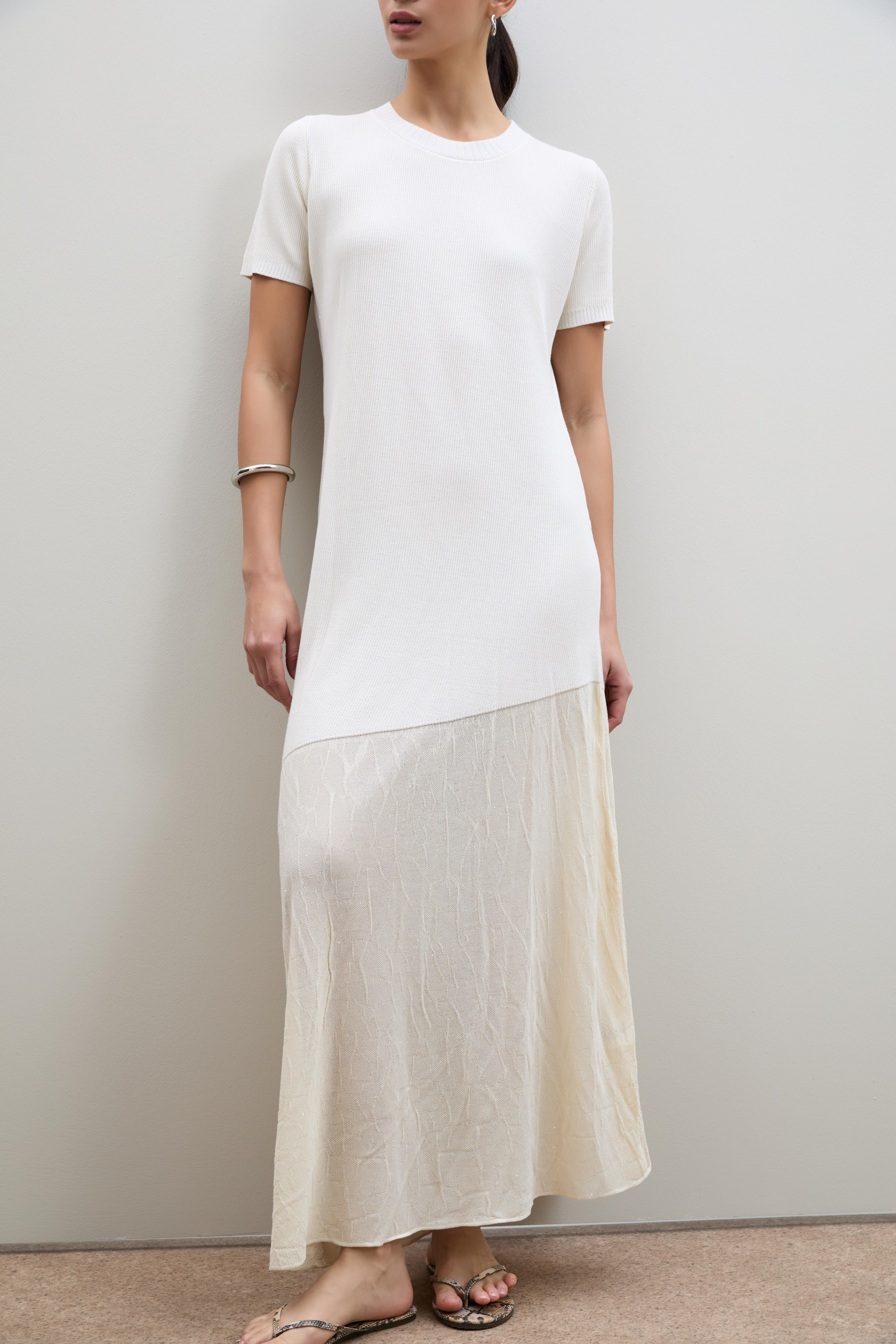 Mini Payetli Asimetrik Midi Elbise