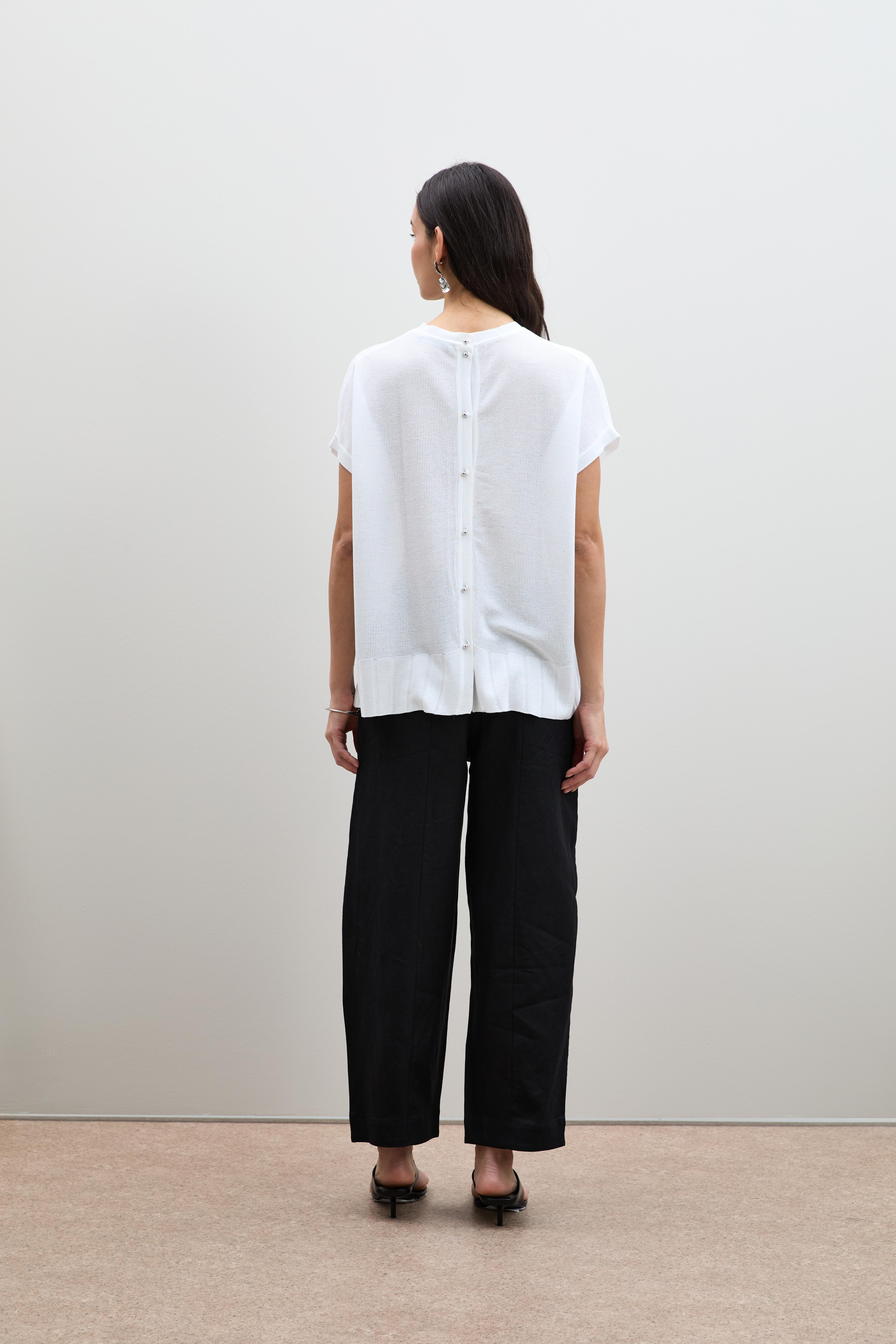 Mini Payetli Düğme Detaylı Kazak