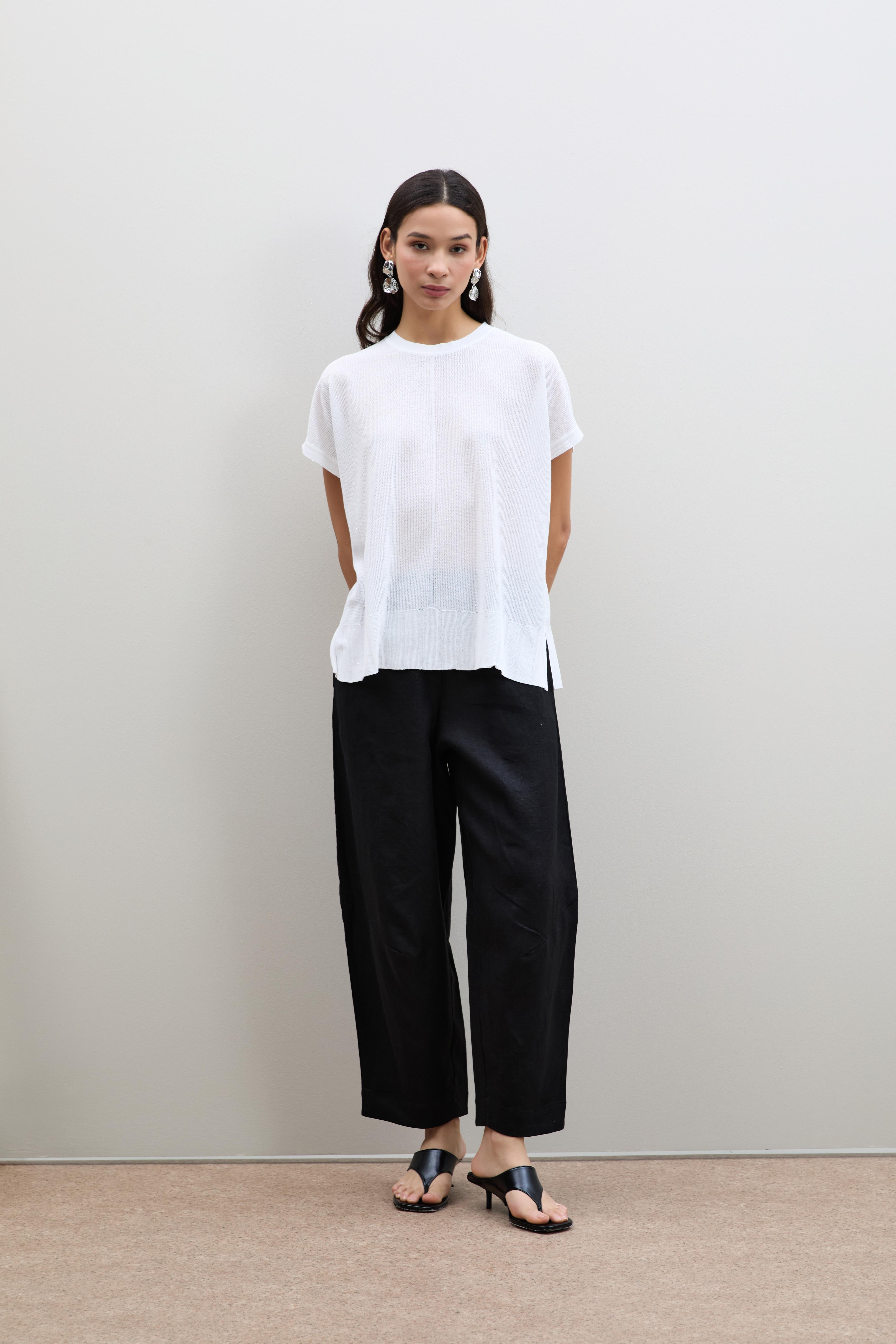 Mini Payetli Düğme Detaylı Kazak