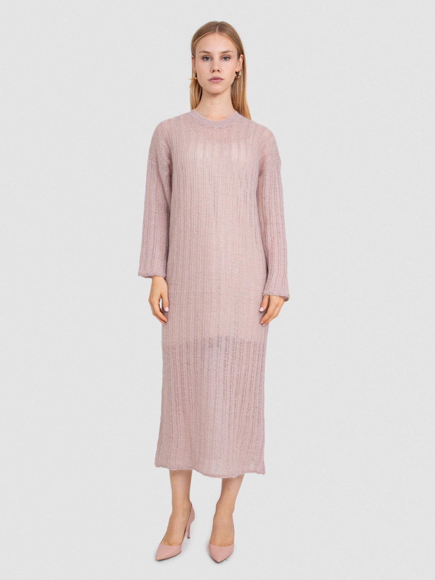 Mohair ve Yün Karışımlı Ajurlu Elbise