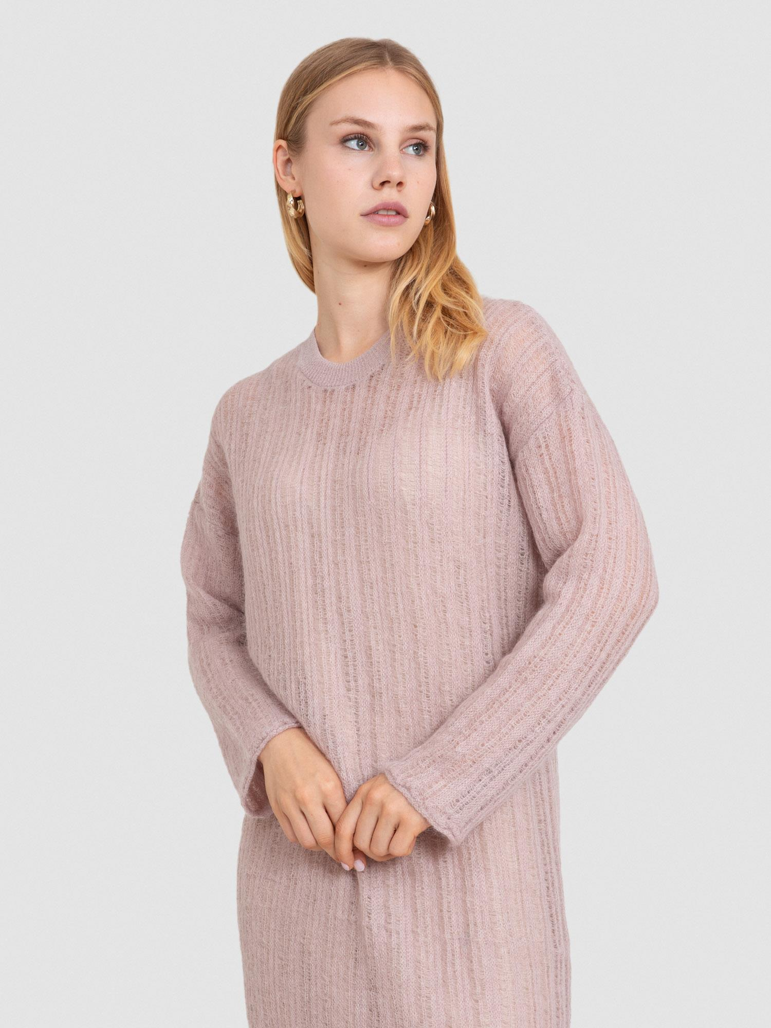 Mohair ve Yün Karışımlı Ajurlu Elbise