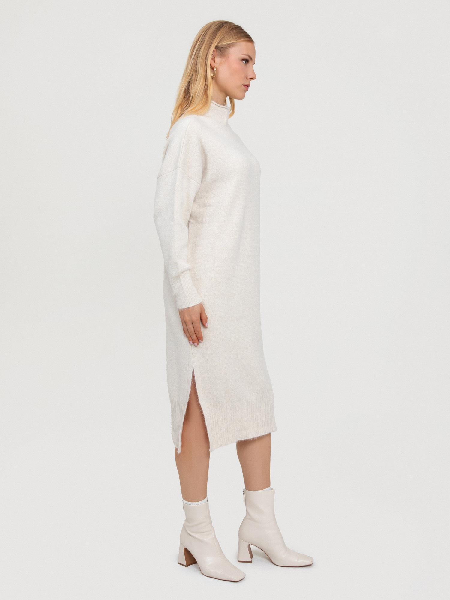 Organik Pamuk Karışımlı Balıkçı Yaka Elbise