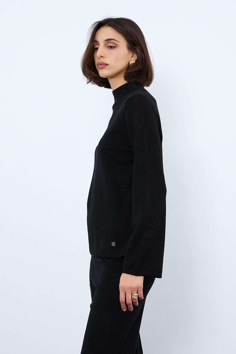 Свитер с воротником-водолазкой и металлическими нитями из смеси органического хлопка