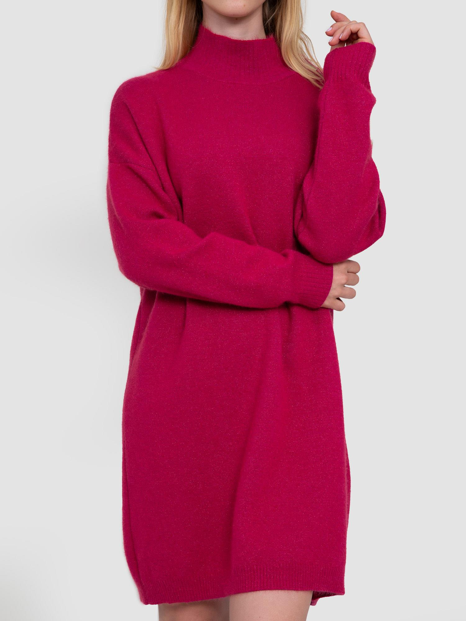 Organik Pamuk Karışımlı Düğme Detaylı Metalik Dokulu  Elbise