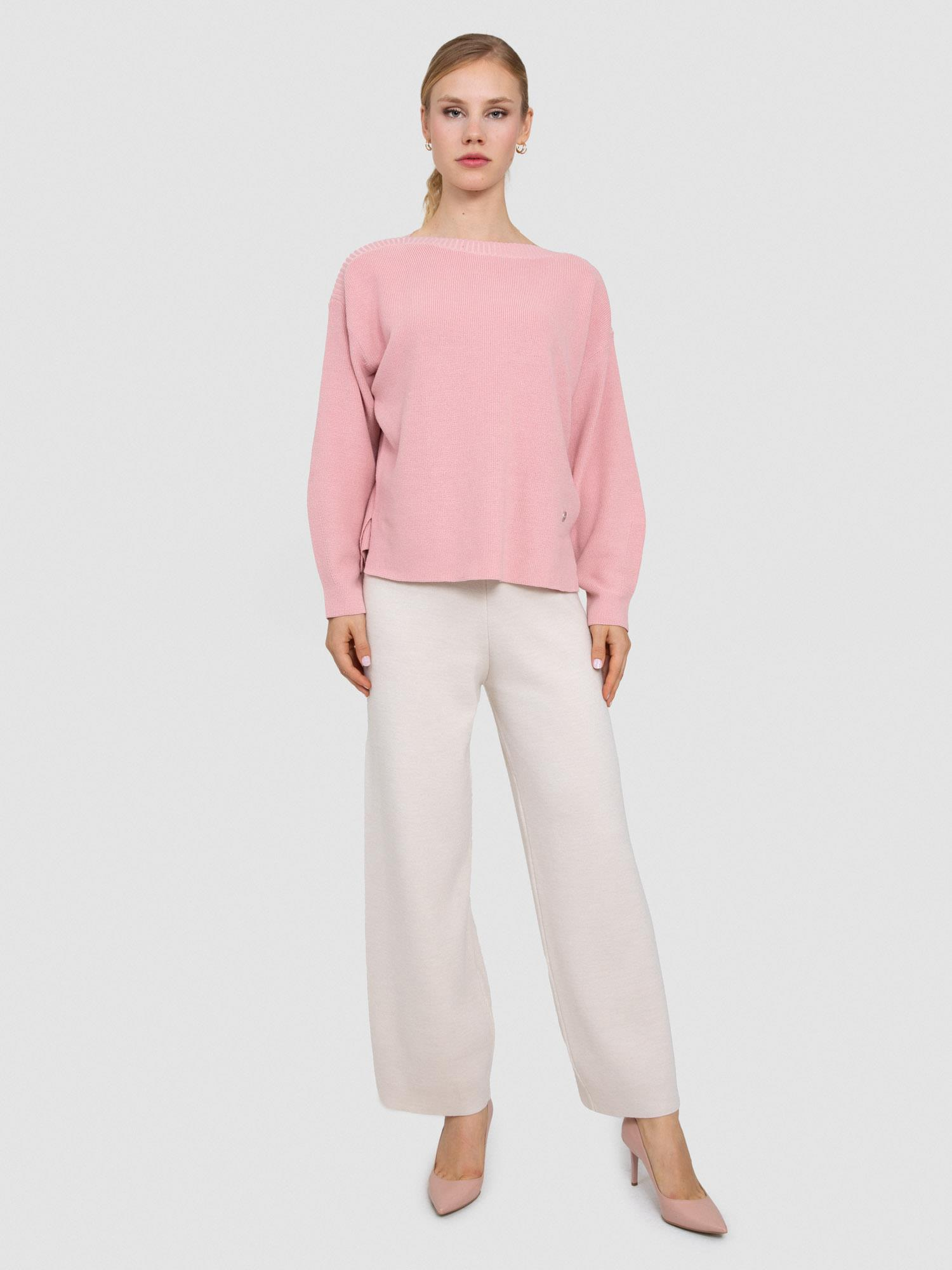 Organik Pamuk Karışımlı Kayık Yaka Kazak