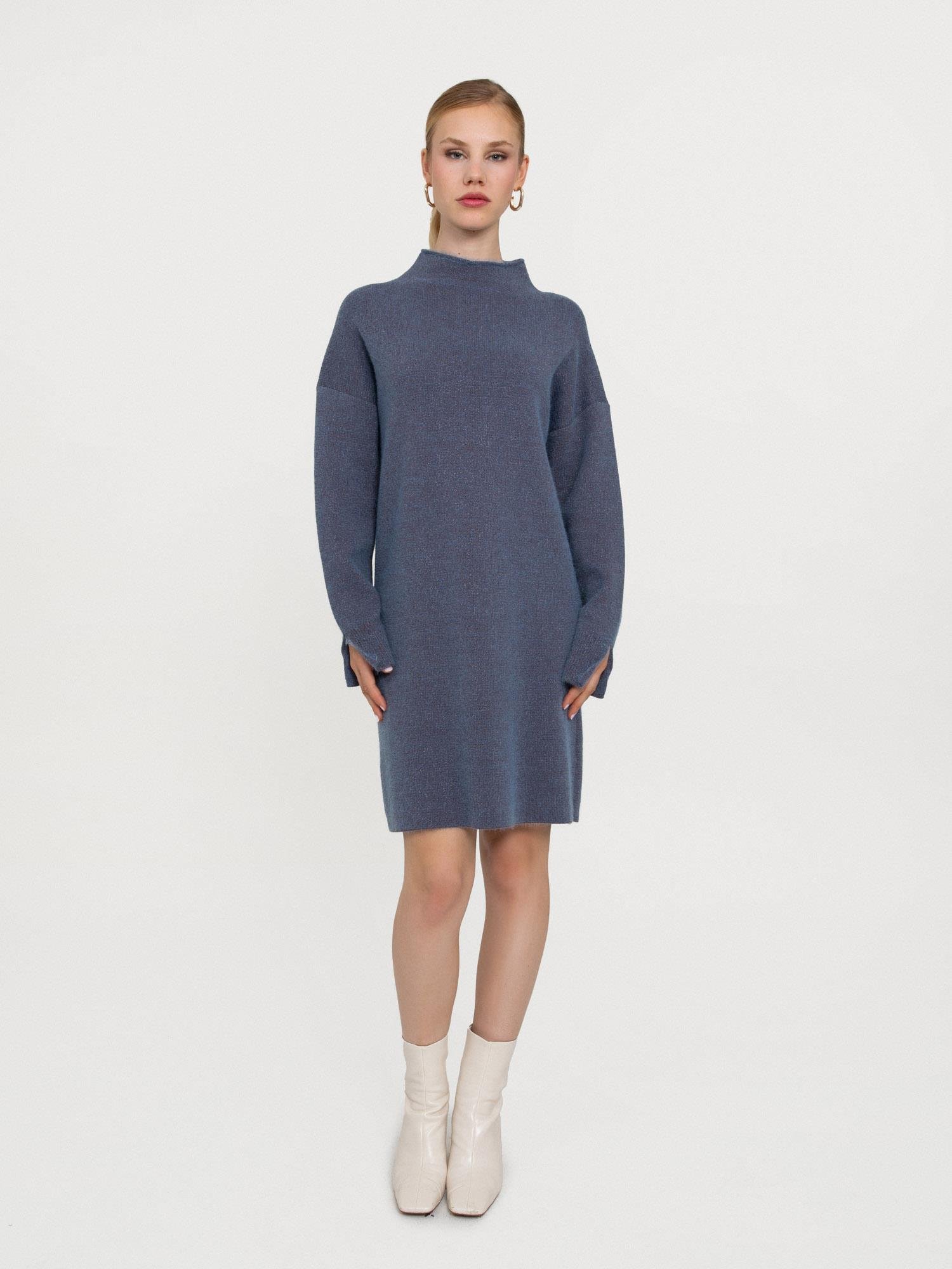 Organik Pamuk Karışımlı Metalik Dokulu  Elbise