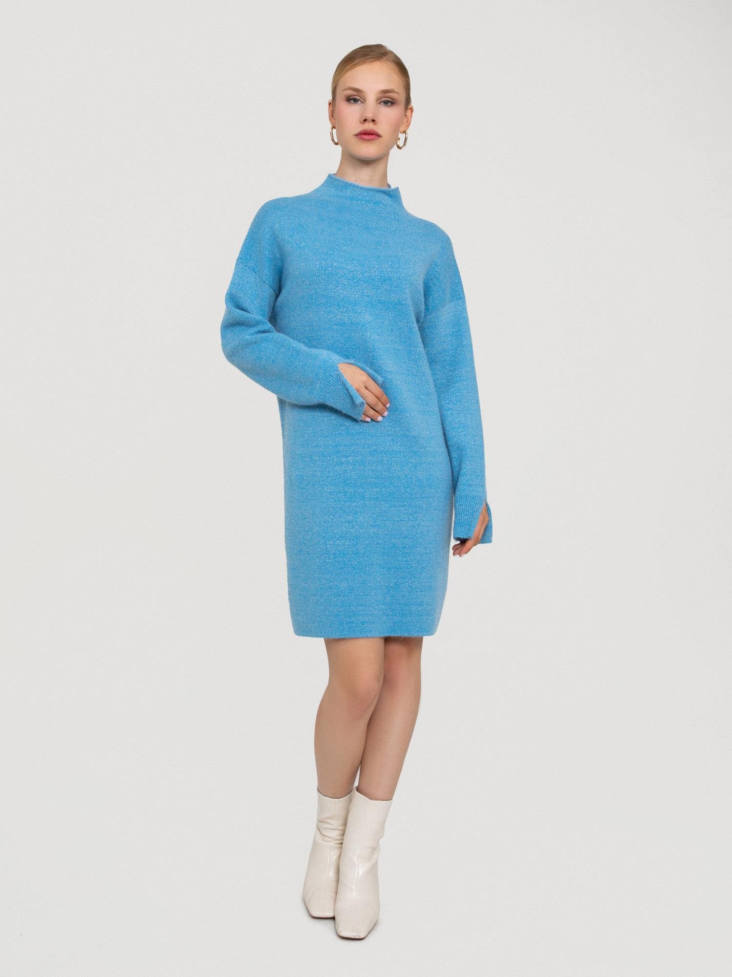 Organik Pamuk Karışımlı Metalik Dokulu  Elbise