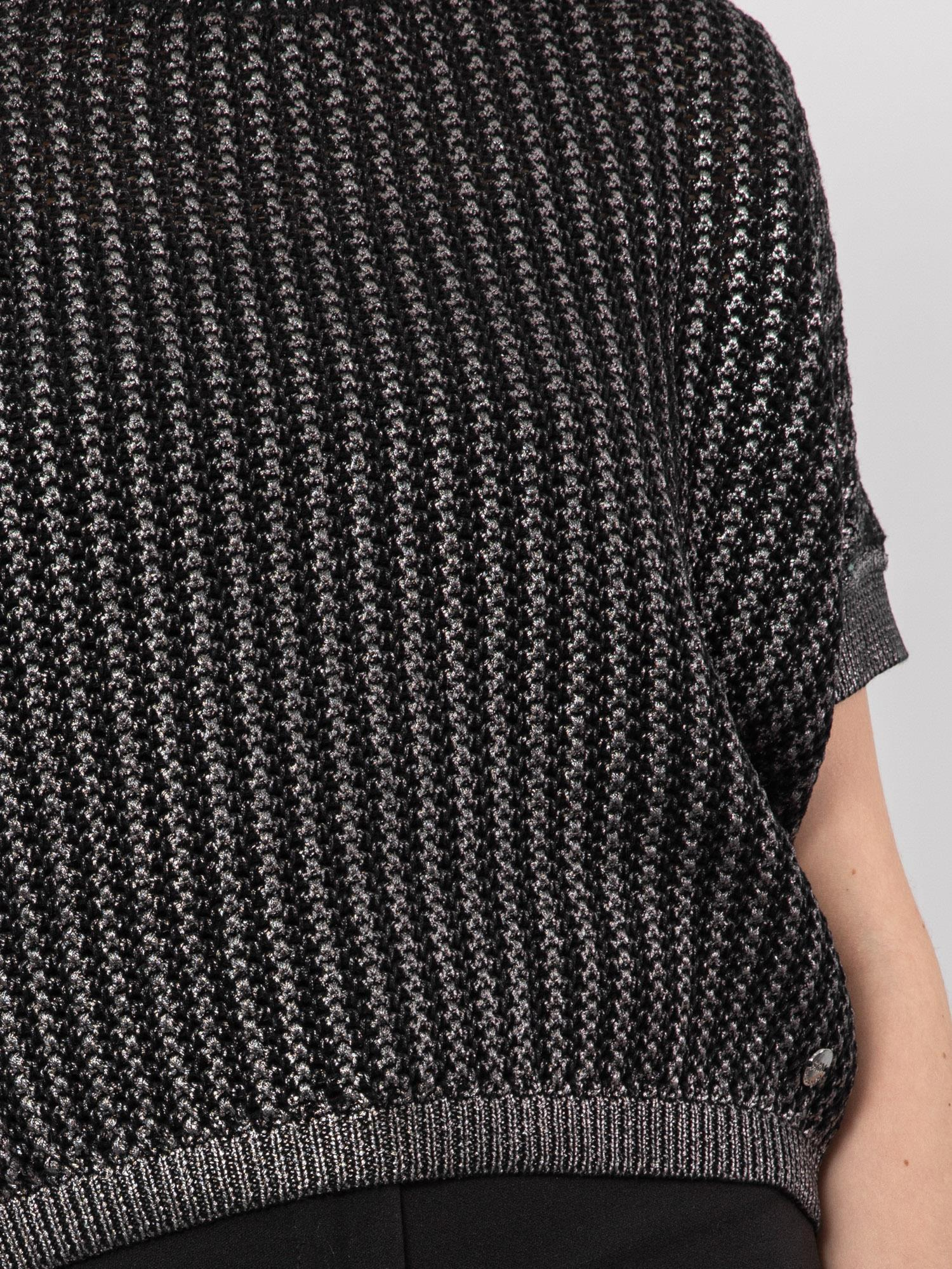 Organik Pamuk Karışımlı Metalik İp Detaylı Kazak