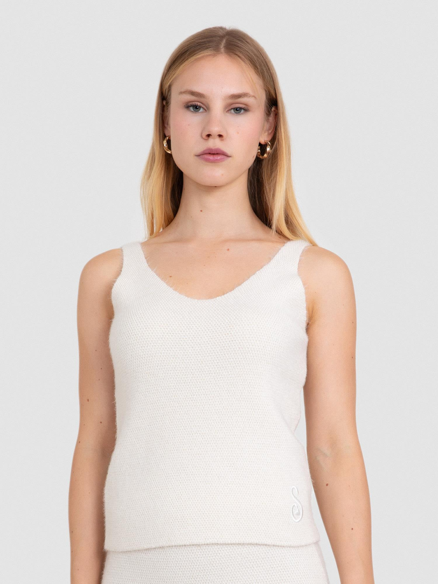 Organik Pamuk Karışımlı Metalik İpli Atlet