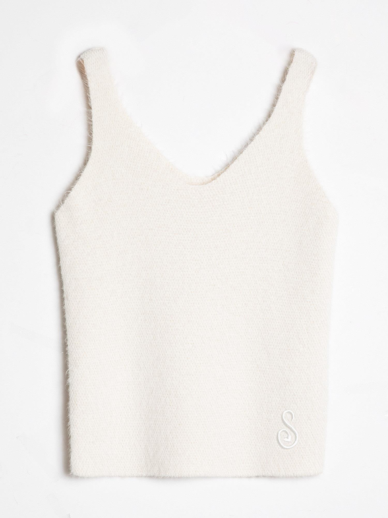 Organik Pamuk Karışımlı Metalik İpli Atlet