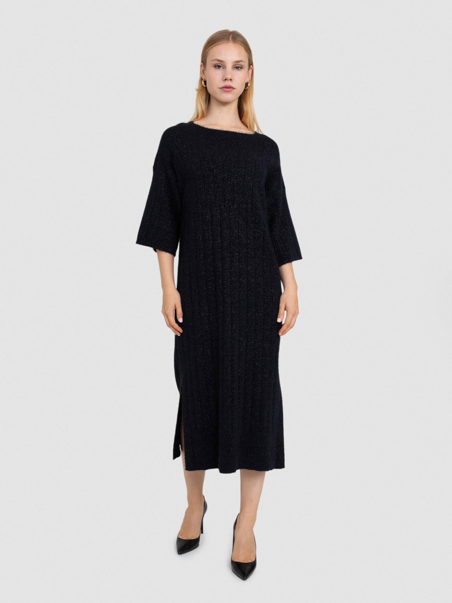 Organik Pamuk Karışımlı Metalik İpli Elbise