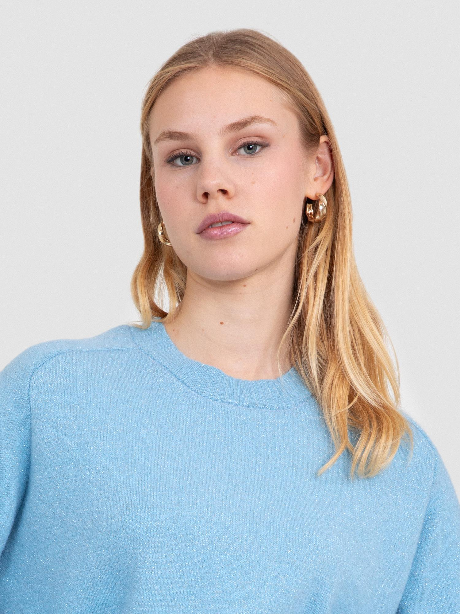 Organik Pamuk Karışımlı Metalik İpli Kazak