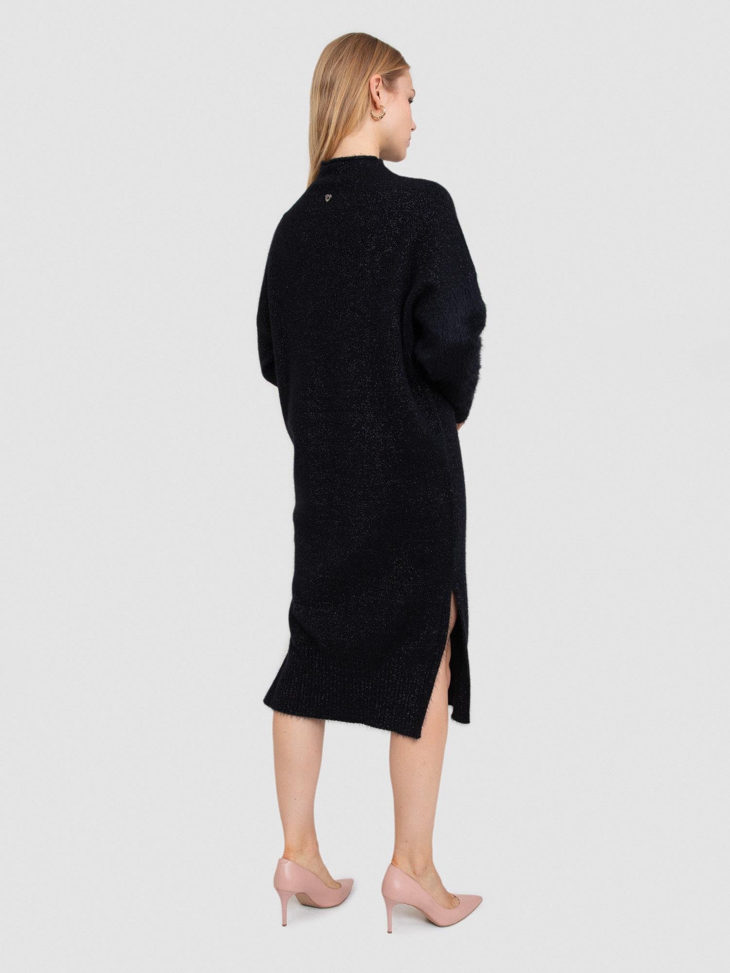 Organik Pamuk Karışımlı Metalik Tüylü Elbise