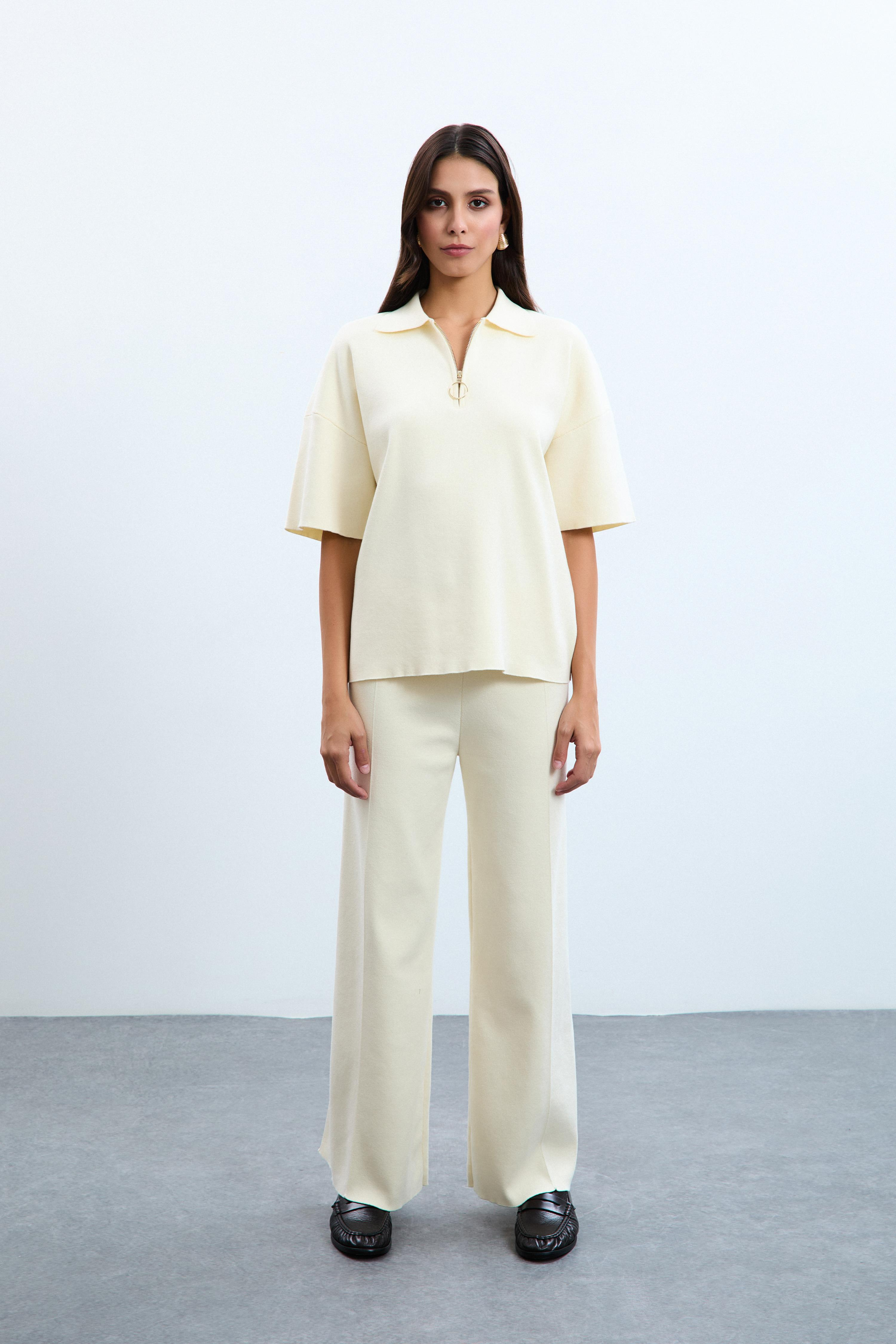 Organik Pamuk Karışımlı Polo Yaka Kazak