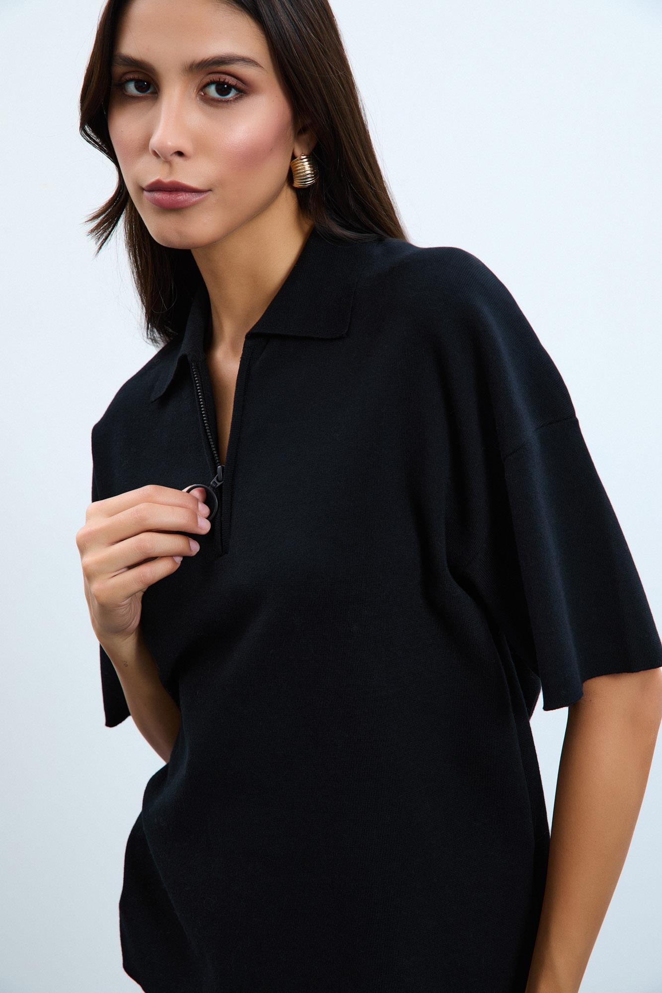 Organik Pamuk Karışımlı Polo Yaka Kazak