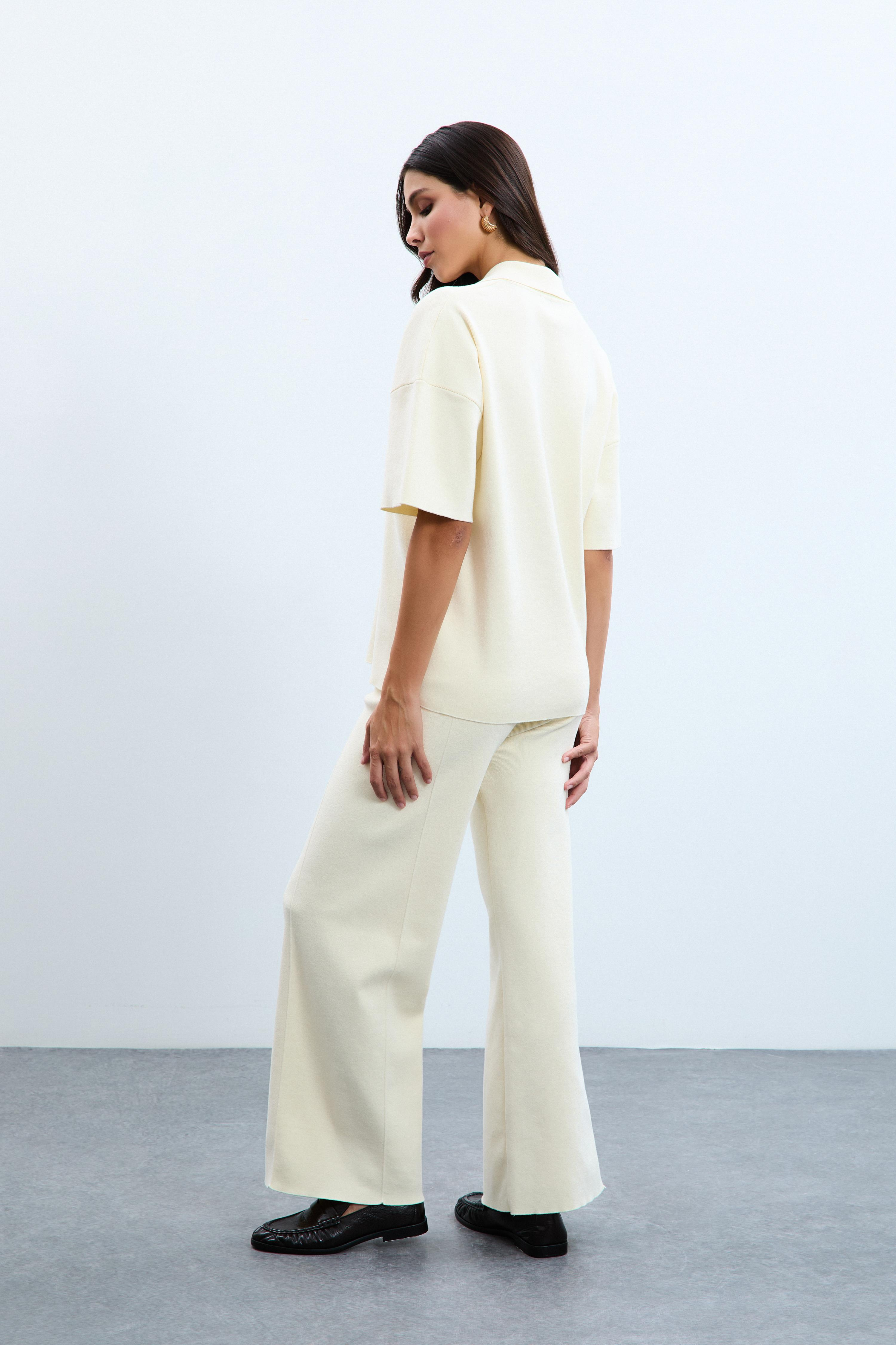 Organik Pamuk Karışımlı Polo Yaka Kazak