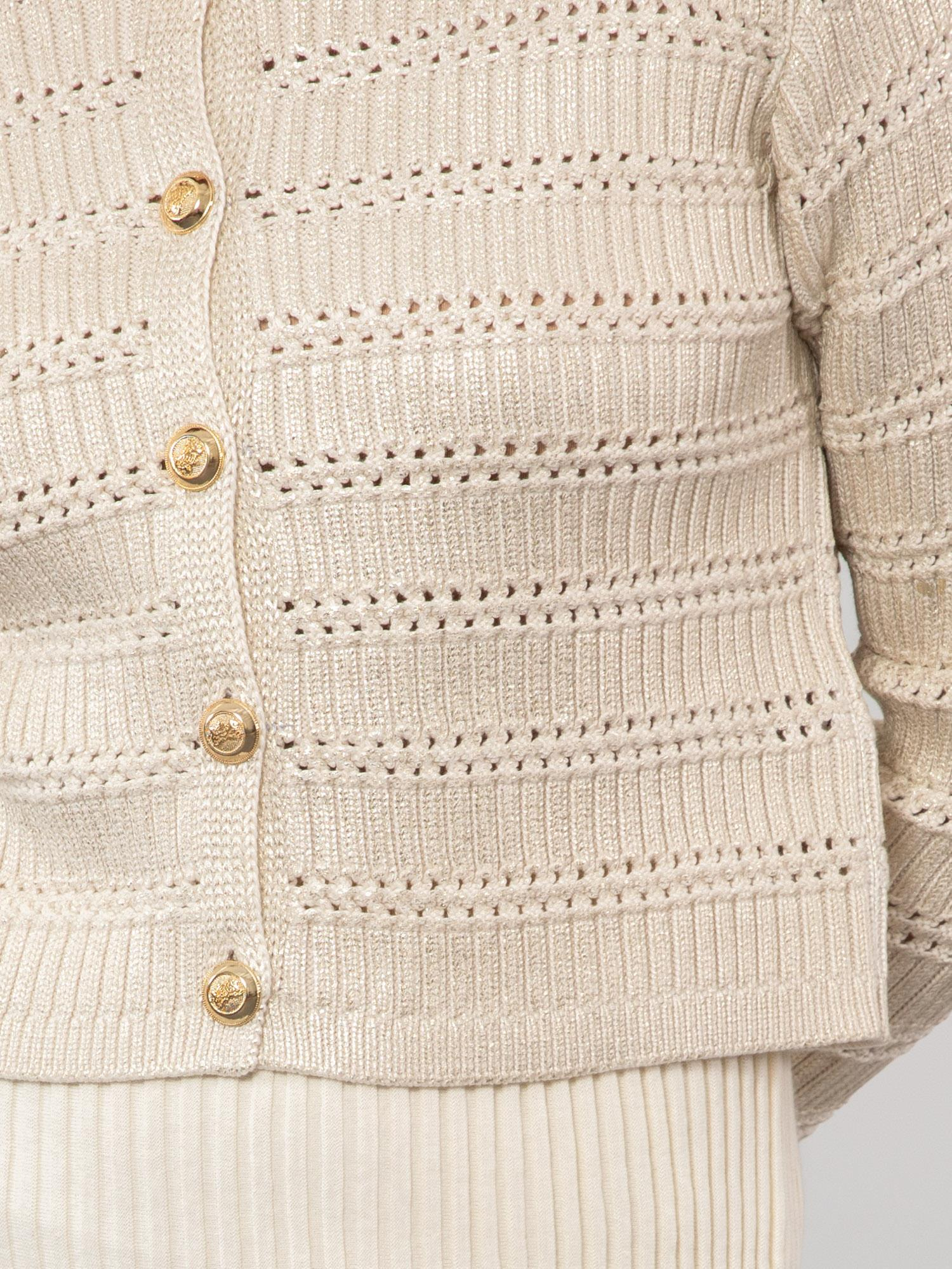 Organik Pamuk Karışımlı Varaklı Düğme Detaylı Hırka