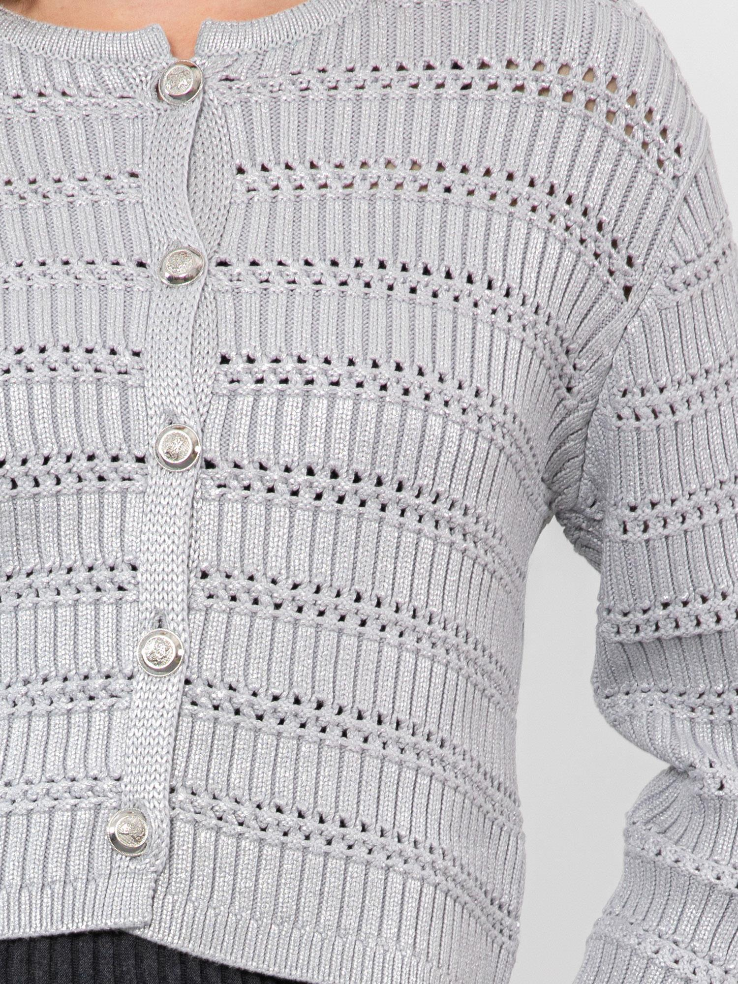 Organik Pamuk Karışımlı Varaklı Düğme Detaylı Hırka