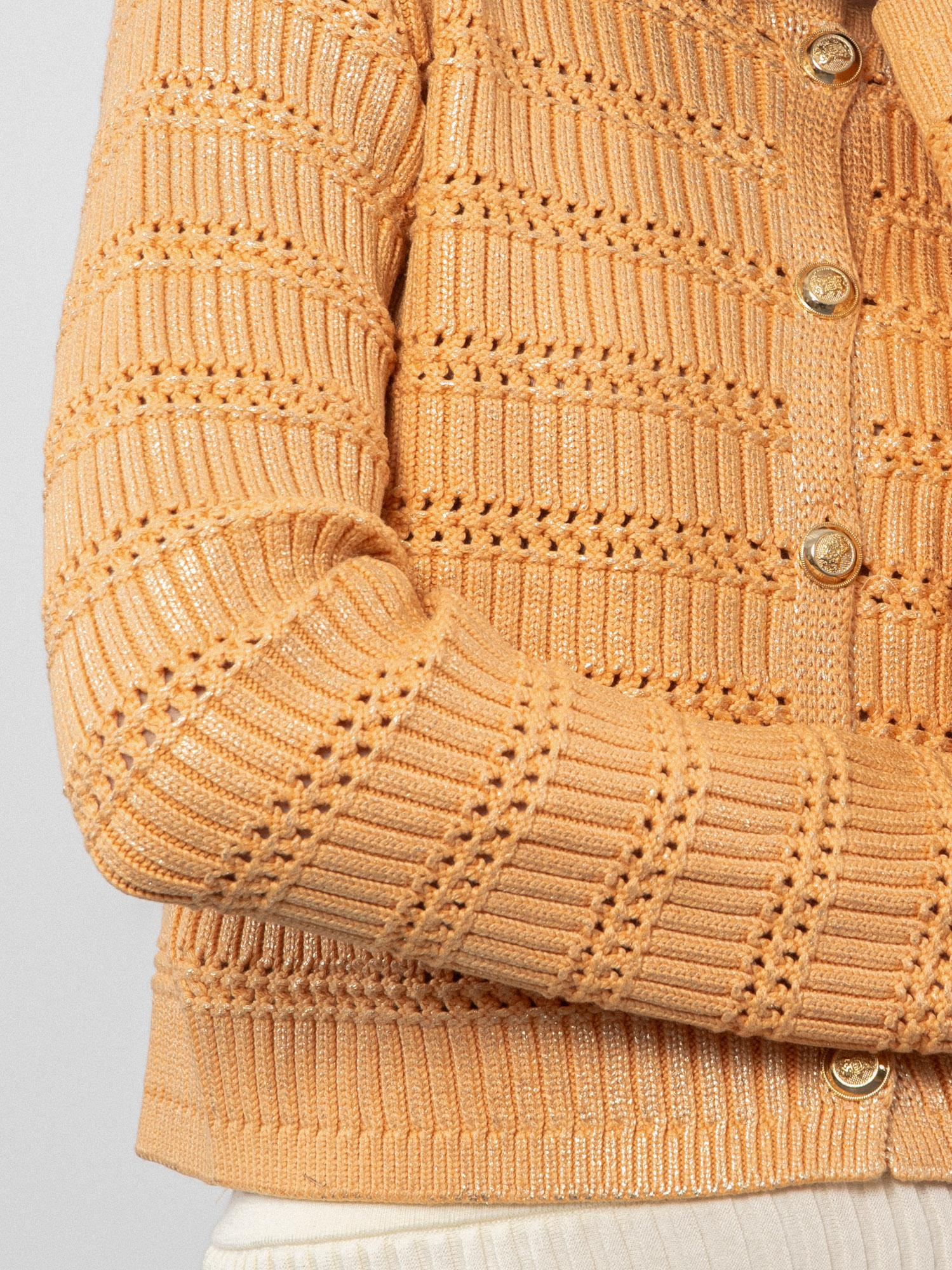 Organik Pamuk Karışımlı Varaklı Düğme Detaylı Hırka