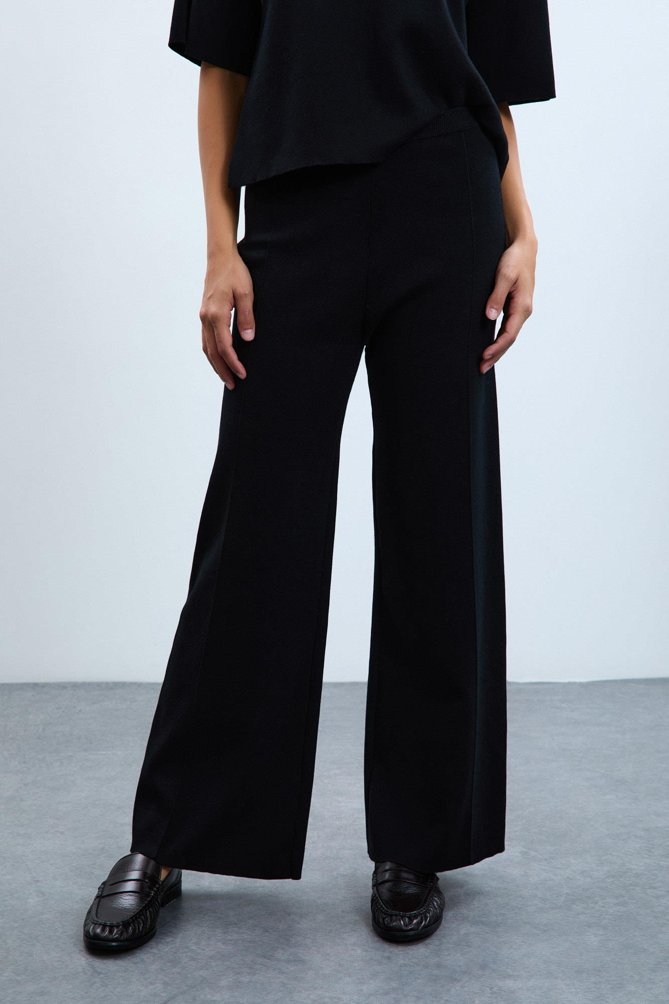 Organik Pamuk Karışımlı Yüksek Bel Pantolon