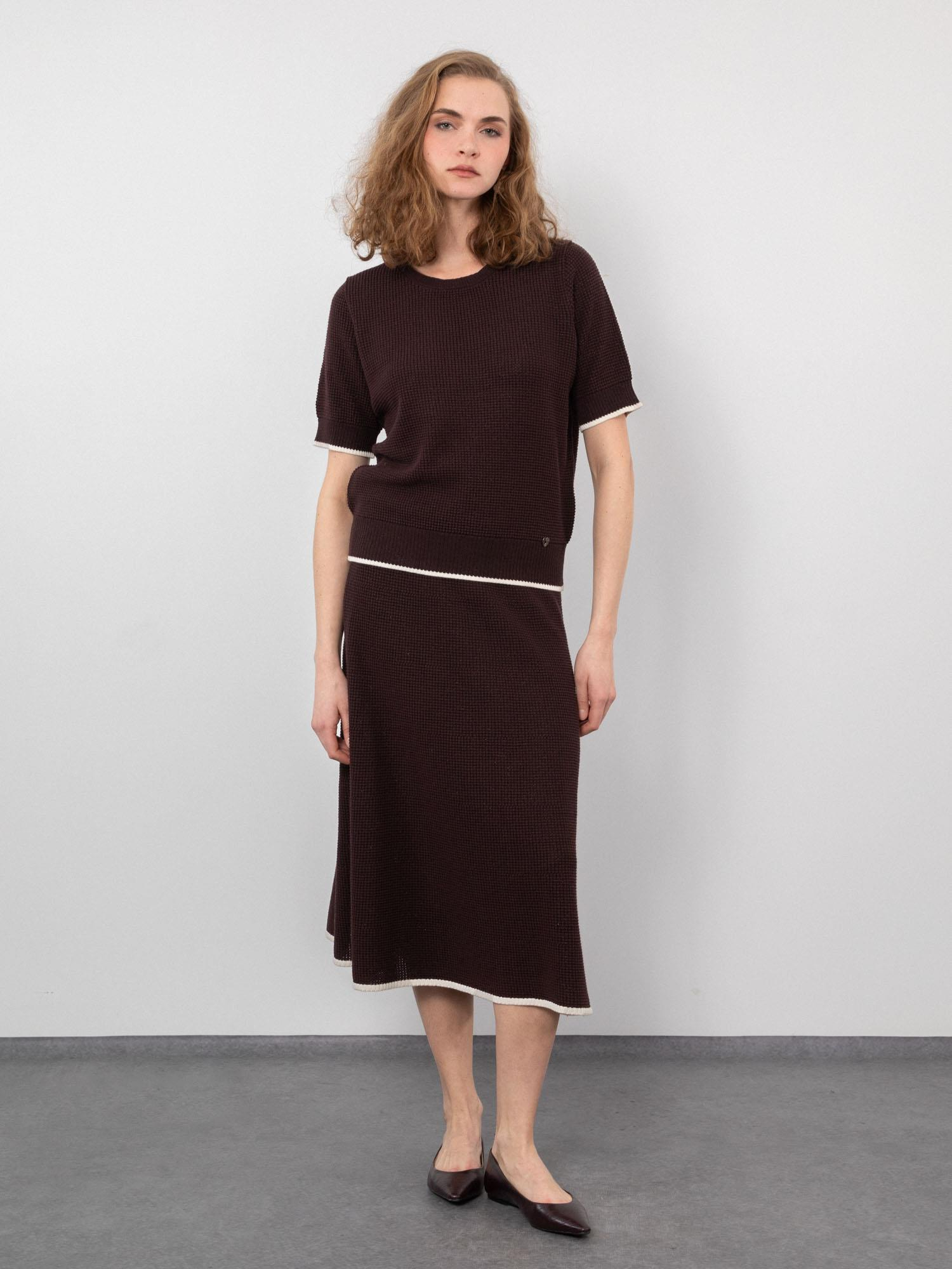 Organik Pamuk Karışımlı Zıt Renk Detaylı Kazak