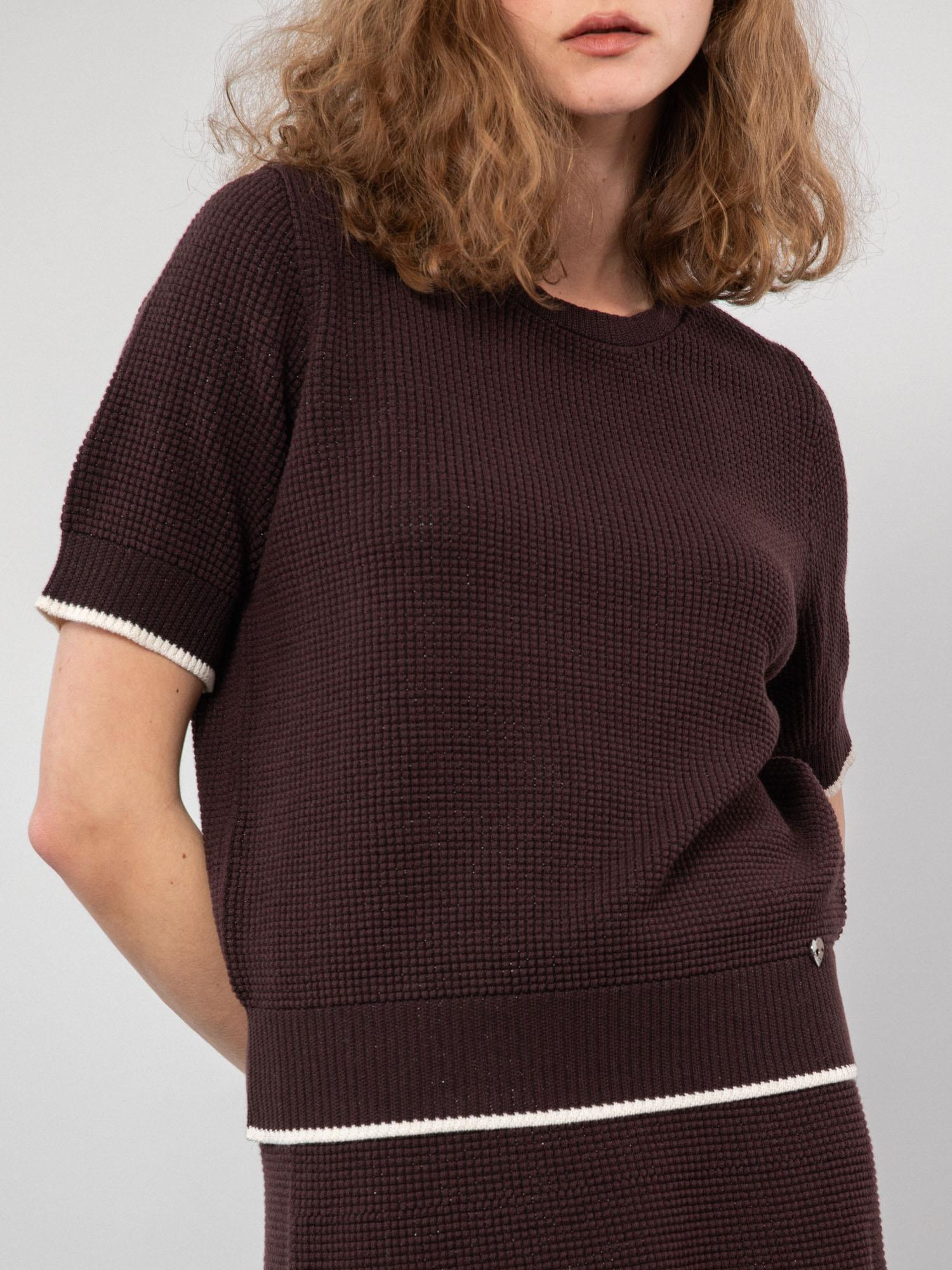 Organik Pamuk Karışımlı Zıt Renk Detaylı Kazak