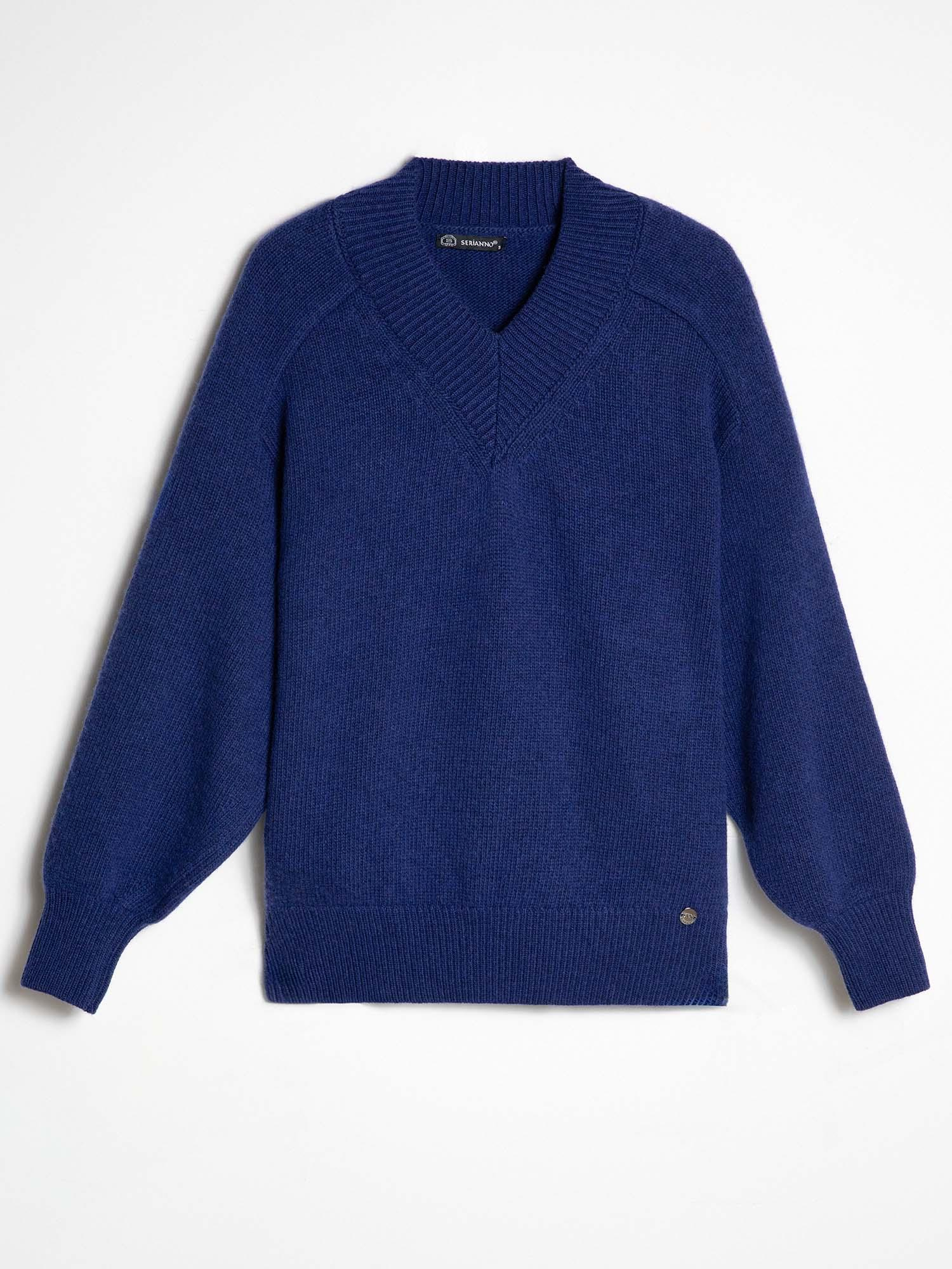 Organik Yün Ve Organik Pamuk Karışımlı V Yaka Kazak