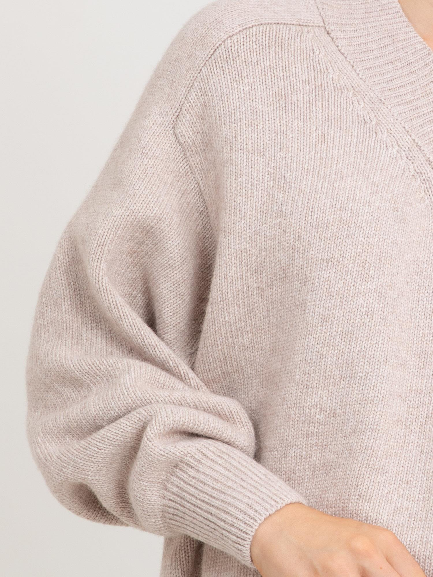 Organik Yün Ve Organik Pamuk Karışımlı V Yaka Kazak