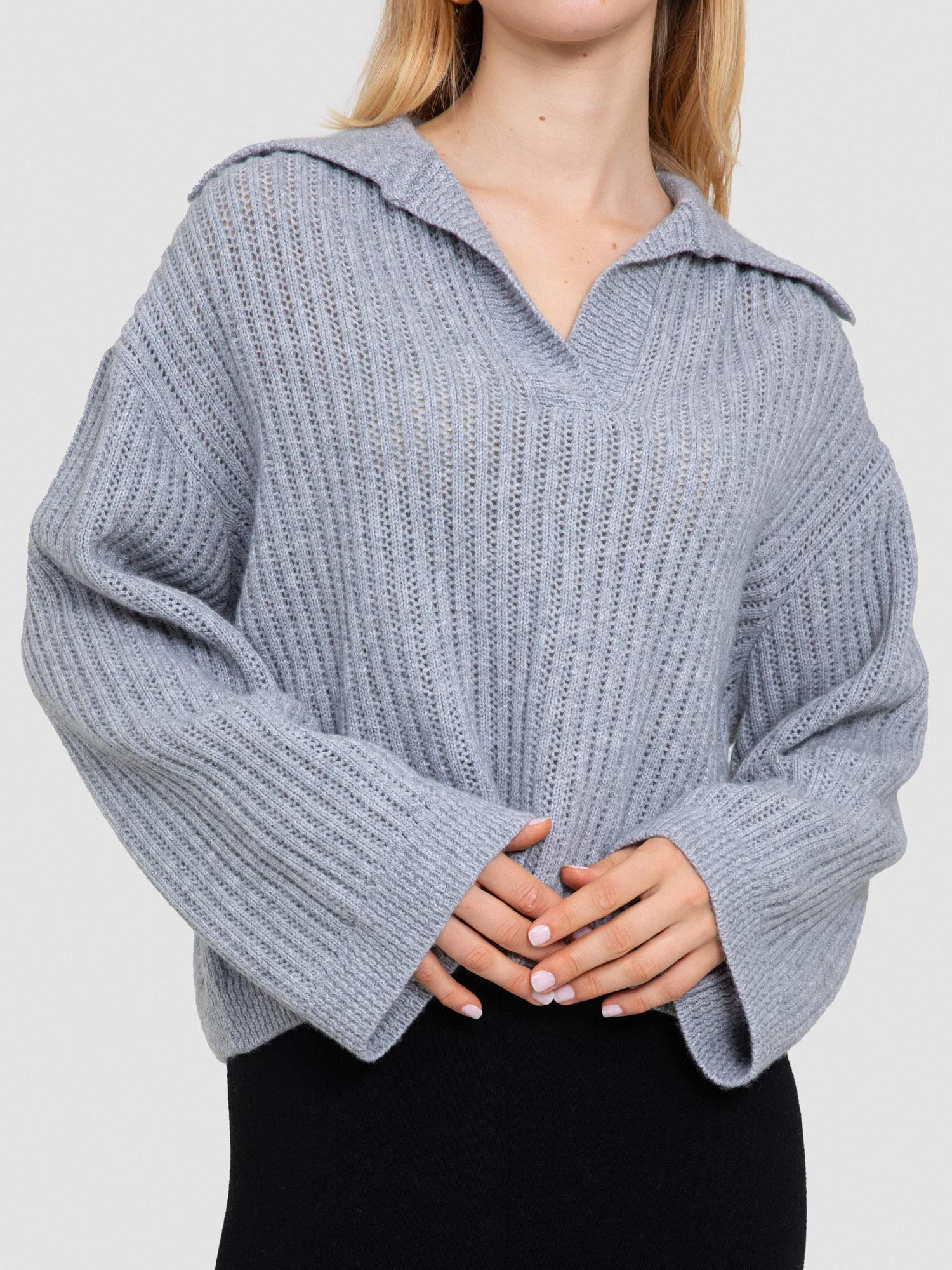 Organik Yün ve Pamuk karışımlı Ajurlu Kazak