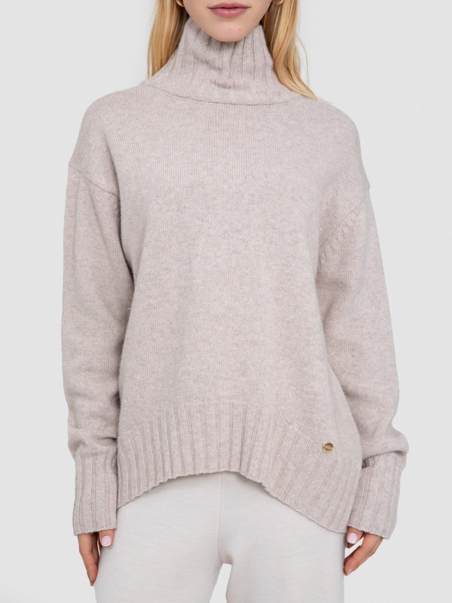 Organik Yün Ve Pamuk Karışımlı Dik Yaka Kazak