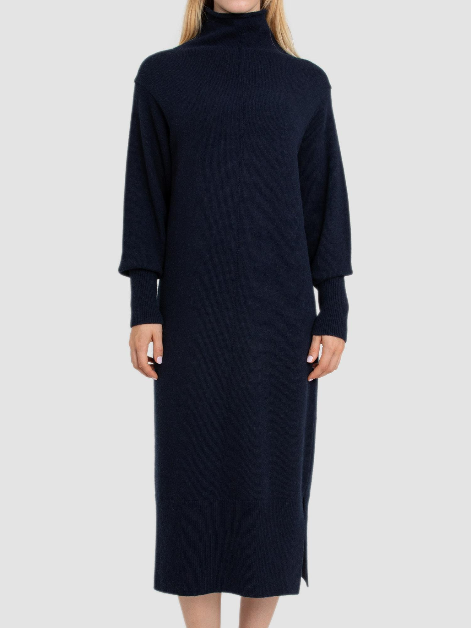 Organik Yün ve Pamuk Karışımlı Dik Yaka Elbise