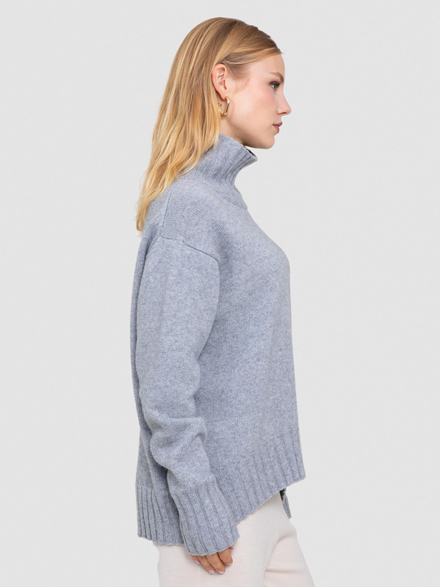 Organik Yün Ve Pamuk Karışımlı Dik Yaka Kazak