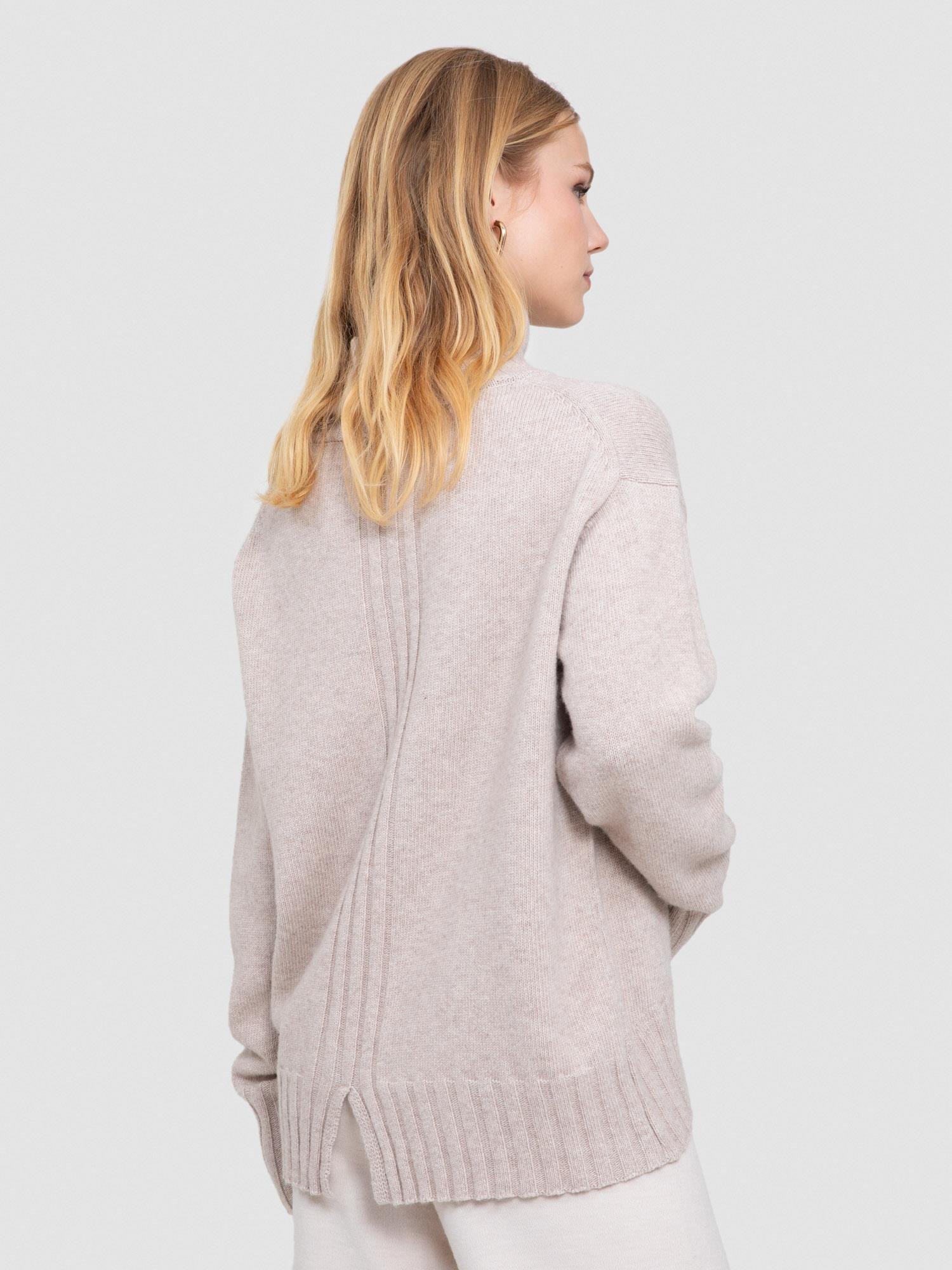 Organik Yün Ve Pamuk Karışımlı Dik Yaka Kazak