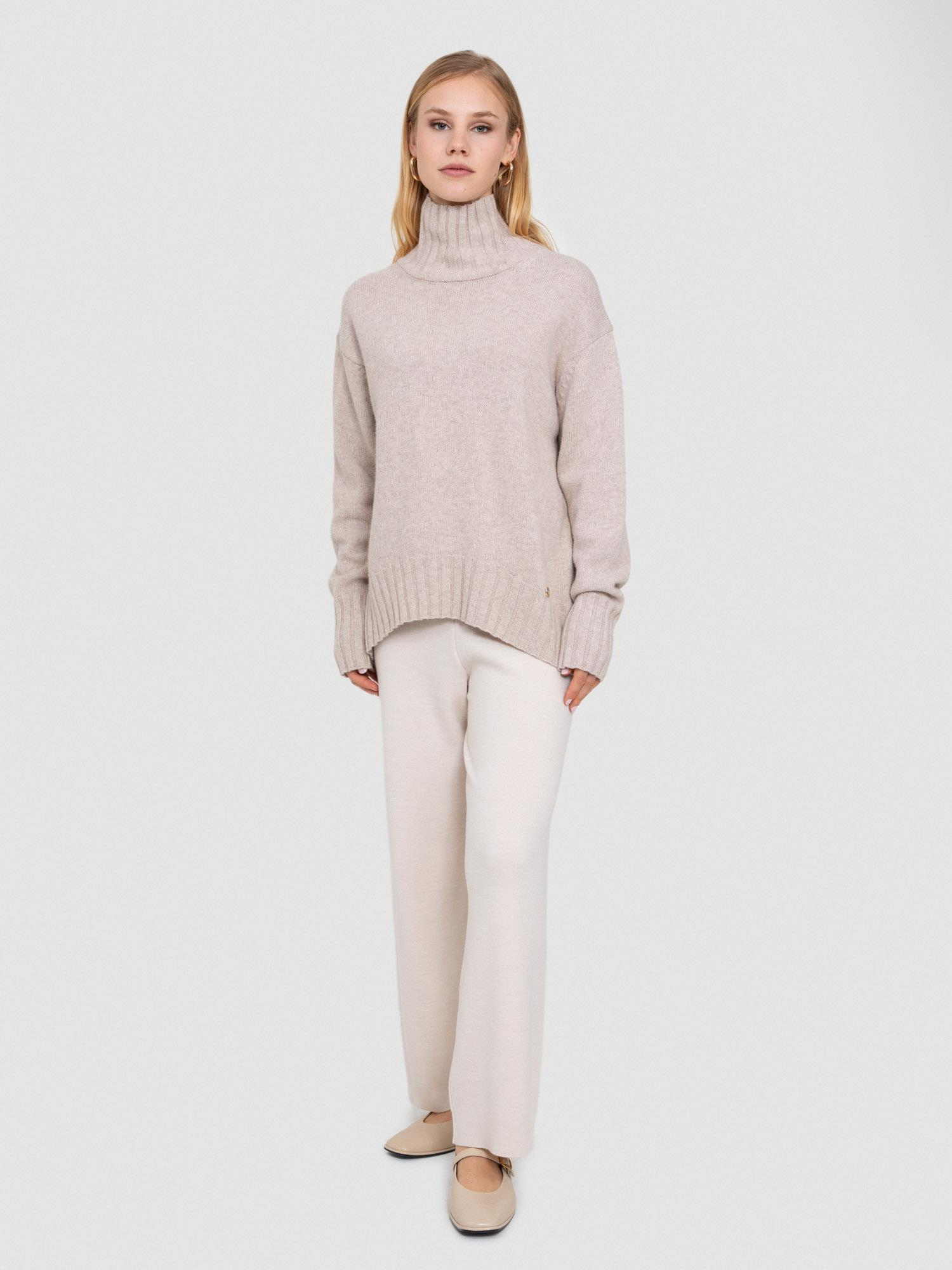 Organik Yün Ve Pamuk Karışımlı Dik Yaka Kazak