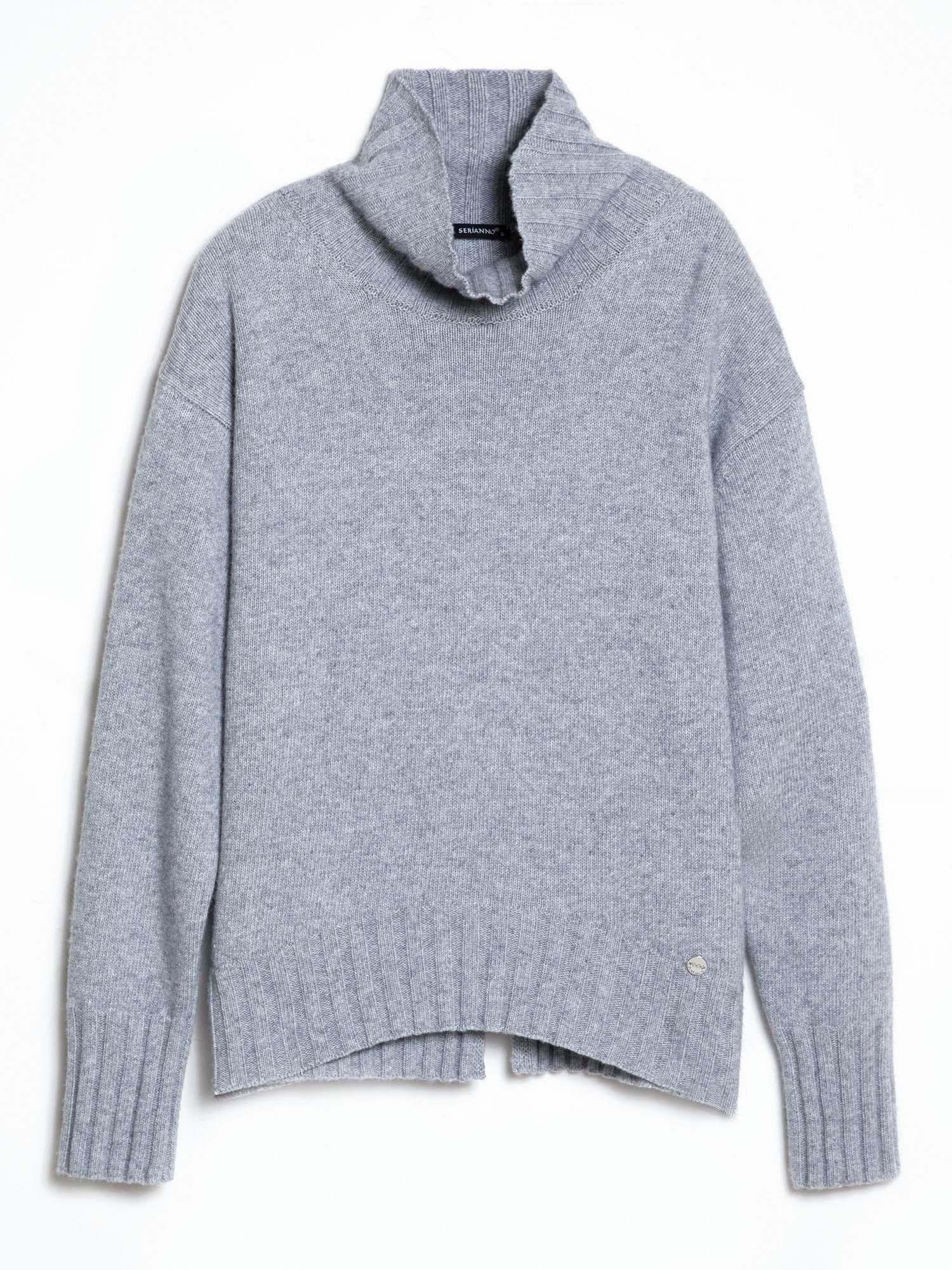 Organik Yün Ve Pamuk Karışımlı Dik Yaka Kazak