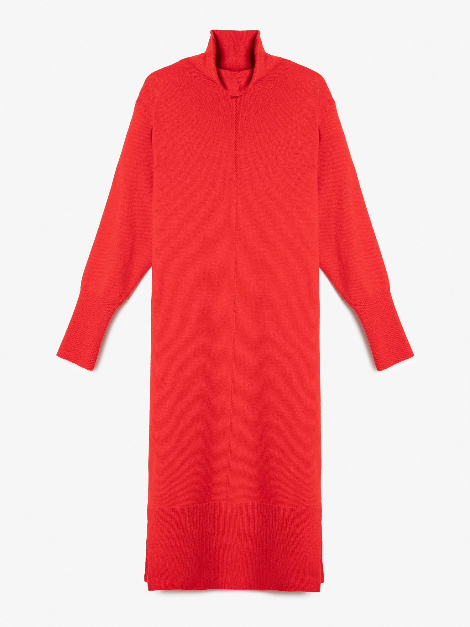 Organik Yün ve Pamuk Karışımlı Dik Yaka Elbise