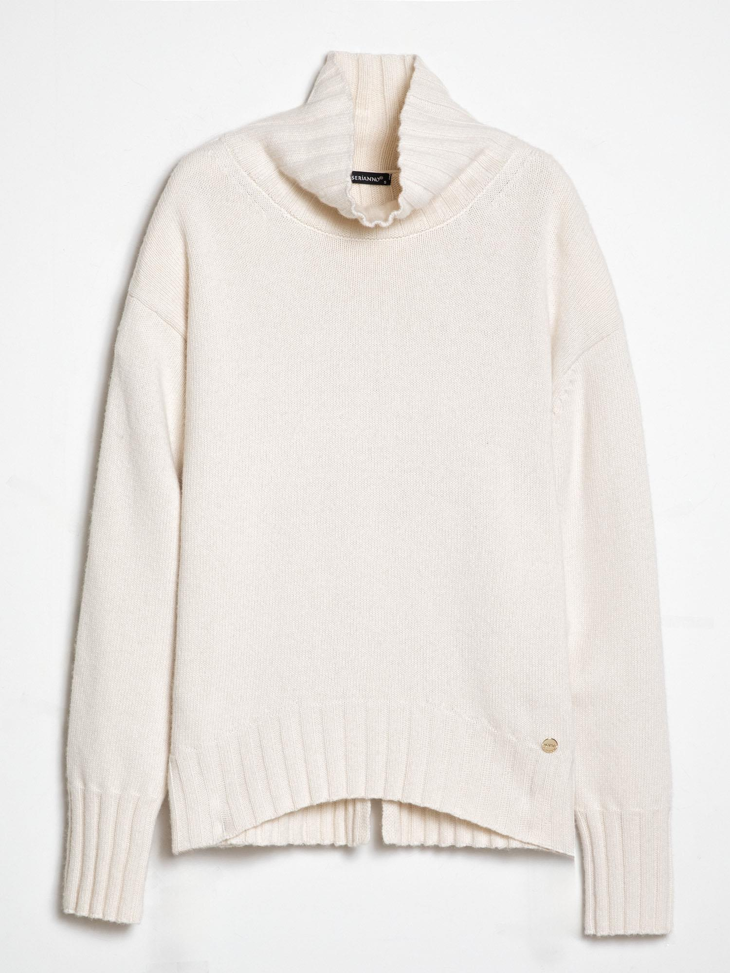 Organik Yün Ve Pamuk Karışımlı Dik Yaka Kazak