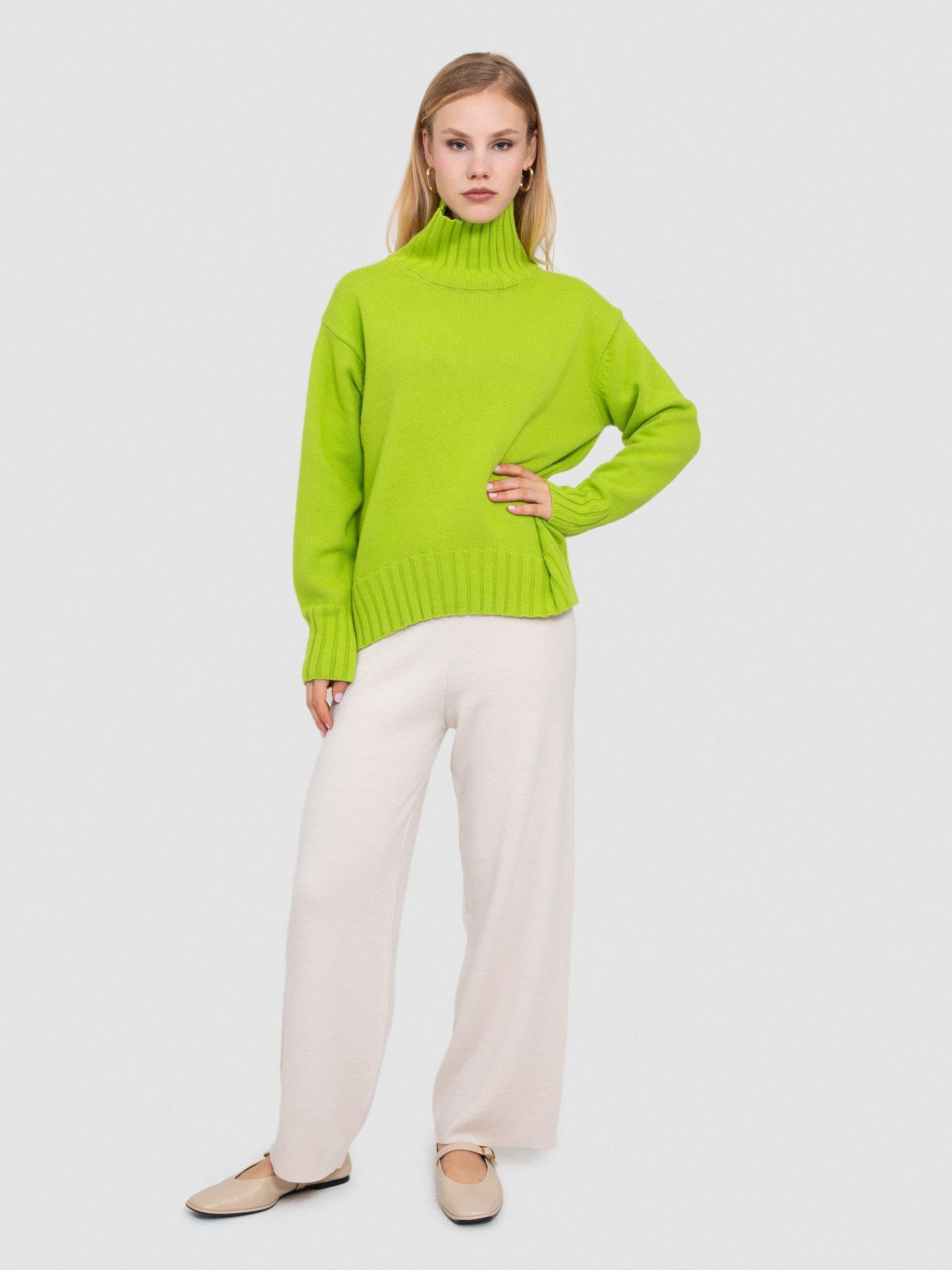 Organik Yün Ve Pamuk Karışımlı Dik Yaka Kazak