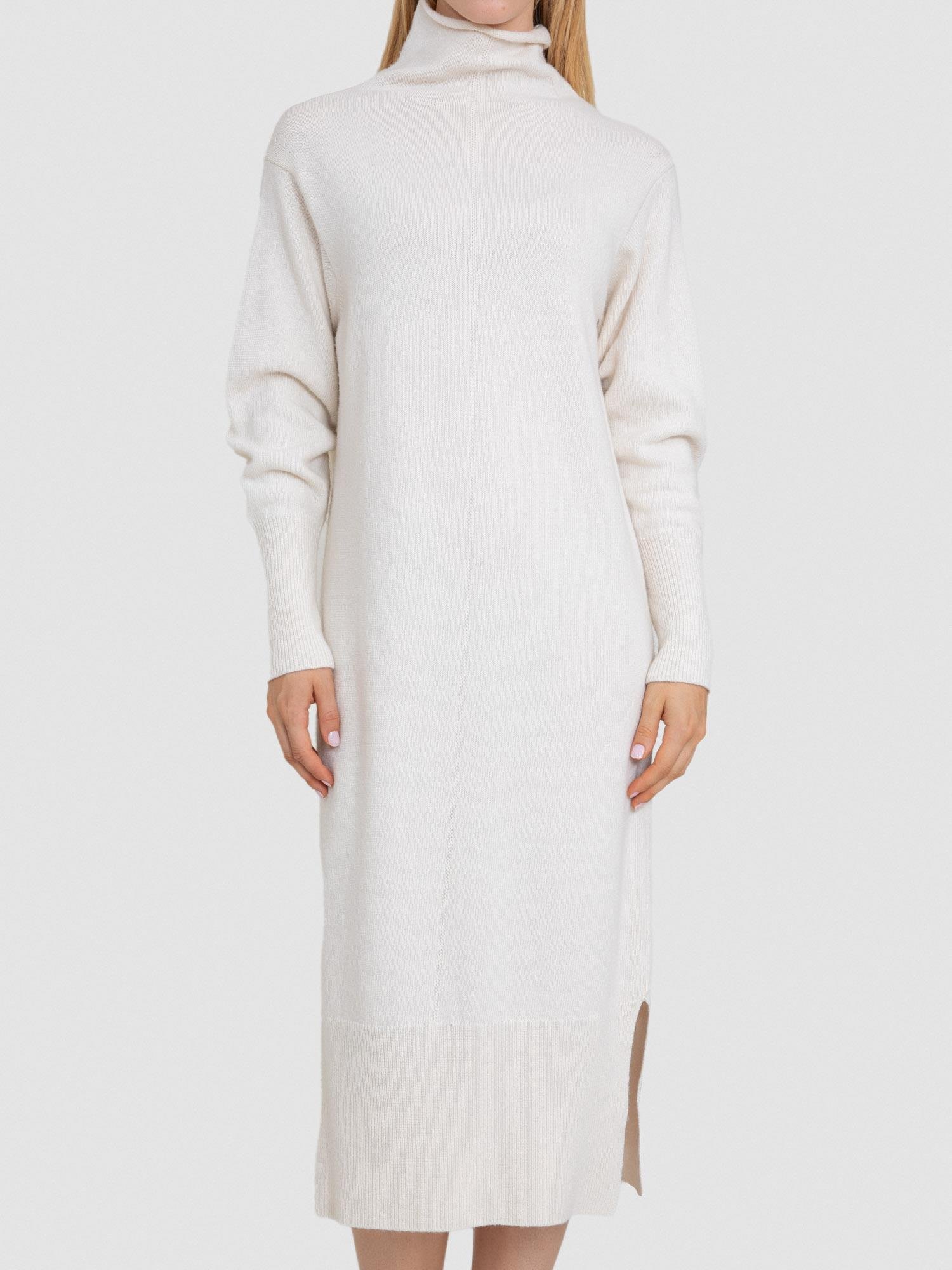 Organik Yün ve Pamuk Karışımlı Dik Yaka Elbise